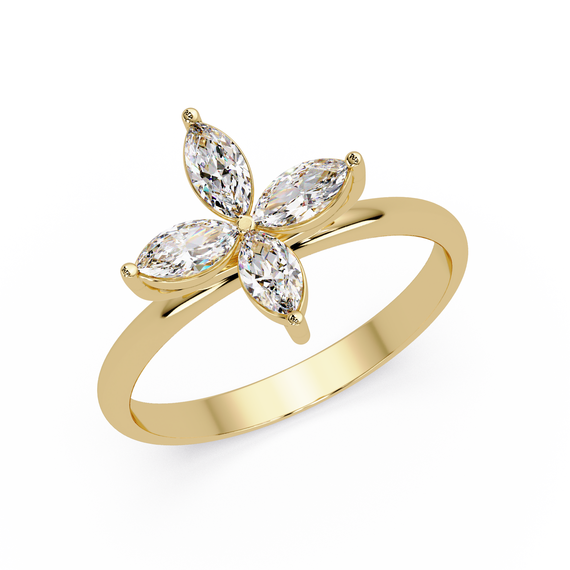 Marquise Lab Grown Diamond Floral Style Ring