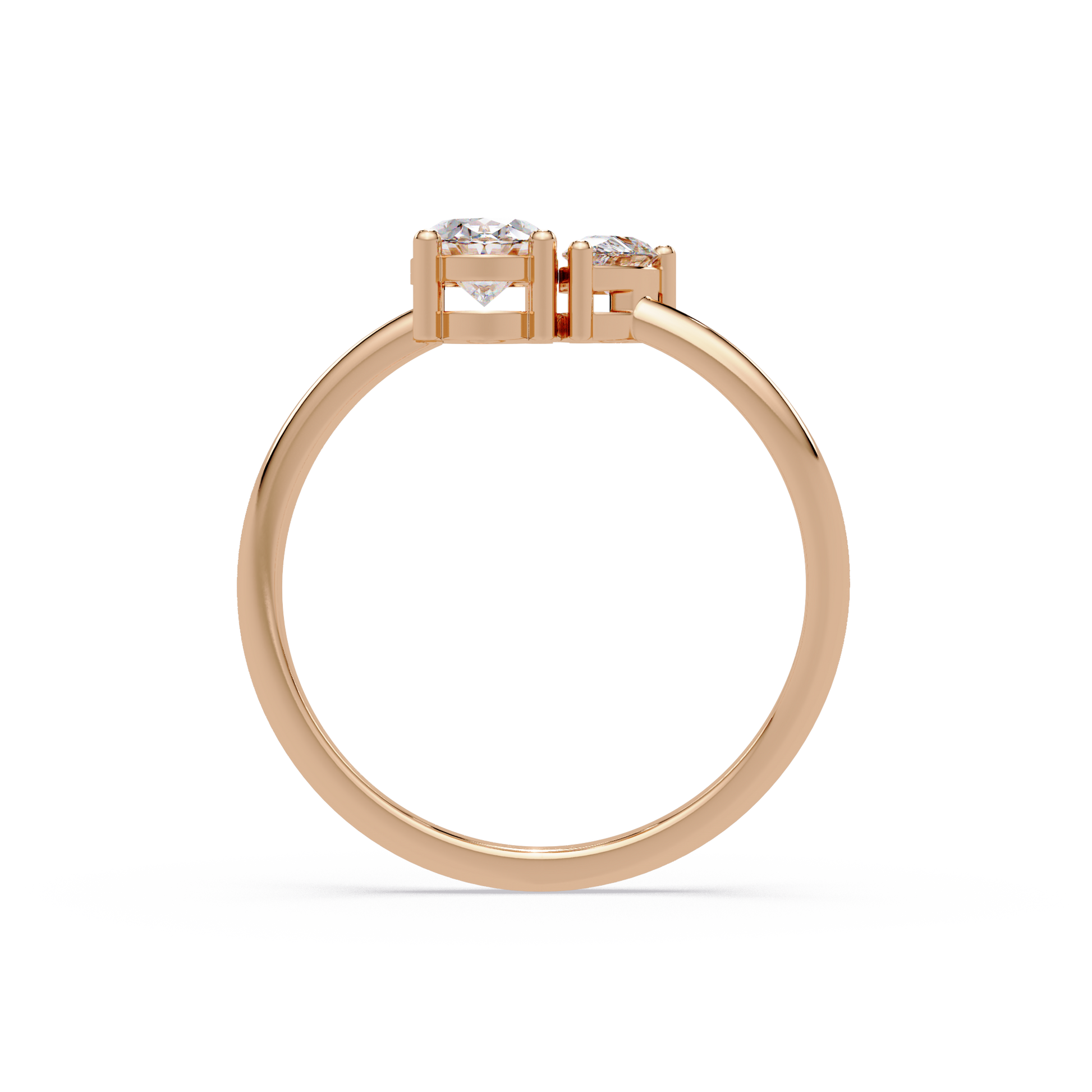 Oval And Pear Lab Grown Diamond Toi-Et-Moi Ring