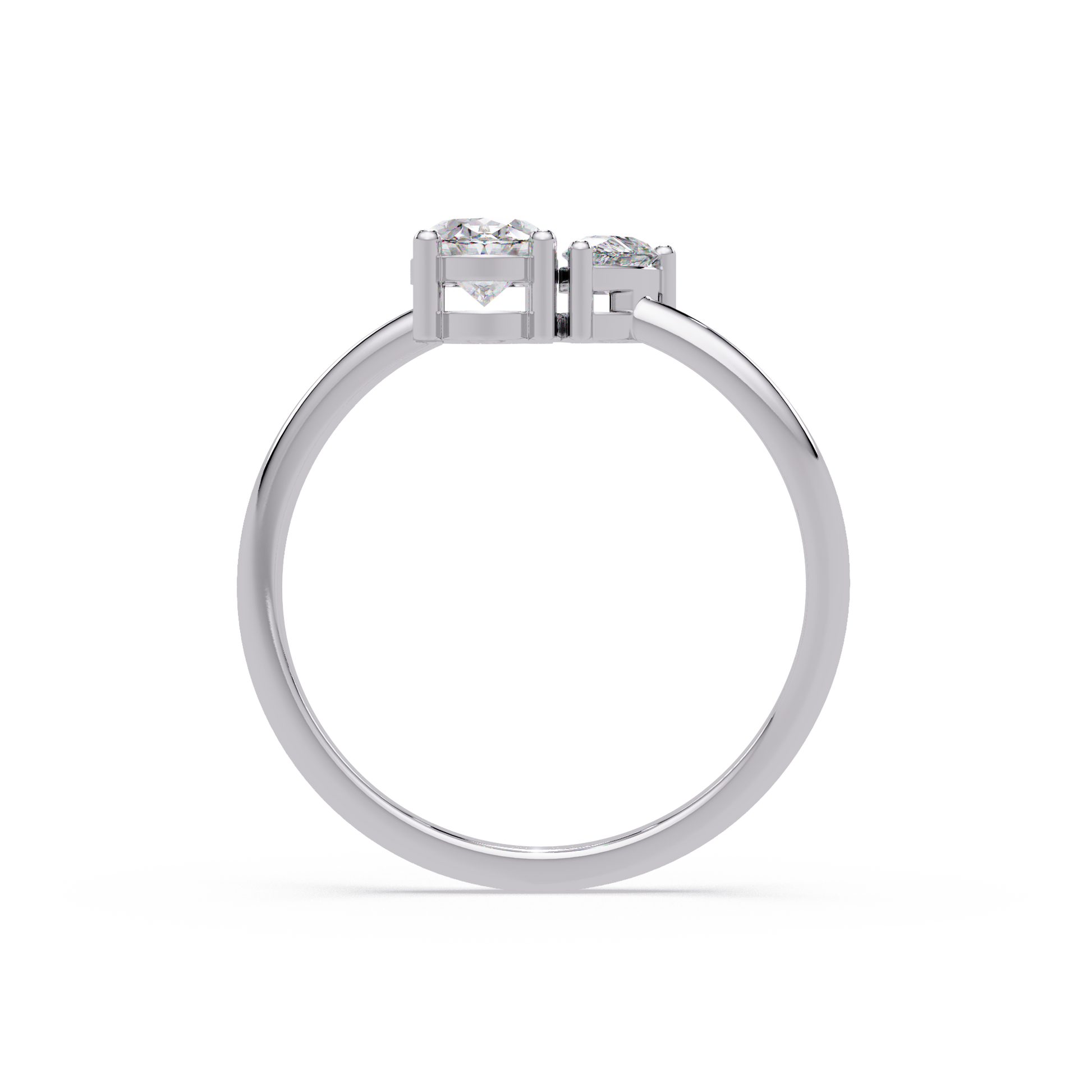 Oval And Pear Lab Grown Diamond Toi-Et-Moi Ring