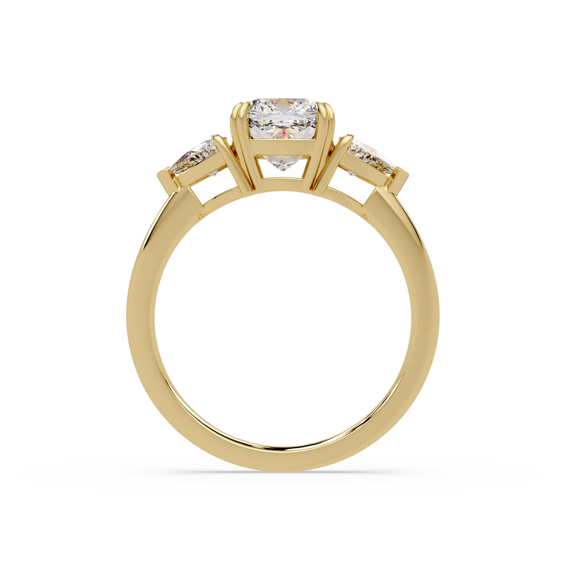Cushion Cut Lab Grown Diamond Three Stone Ring
