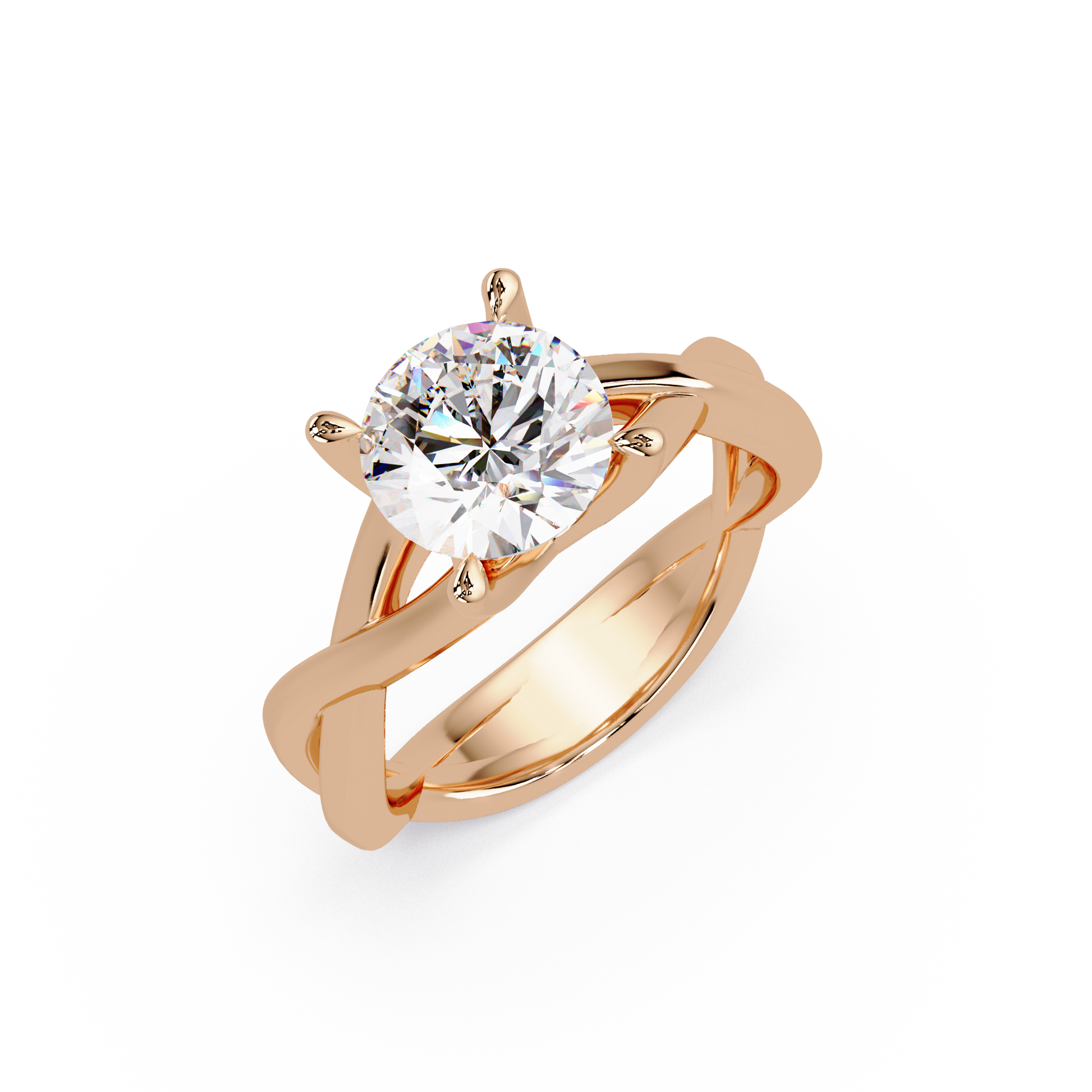Round Cut Lab Grown Diamond Solitaire Ring