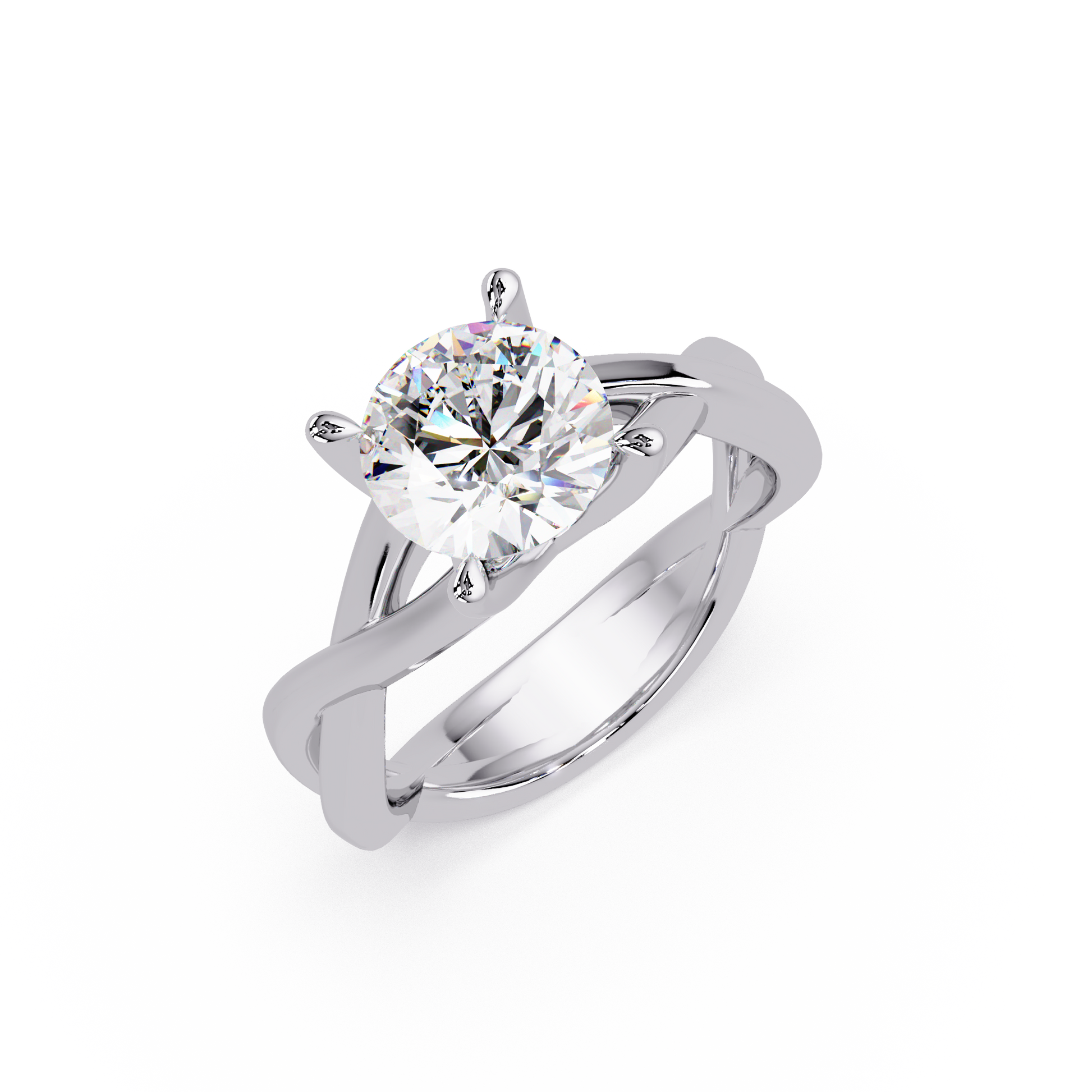 Round Cut Lab Grown Diamond Solitaire Ring