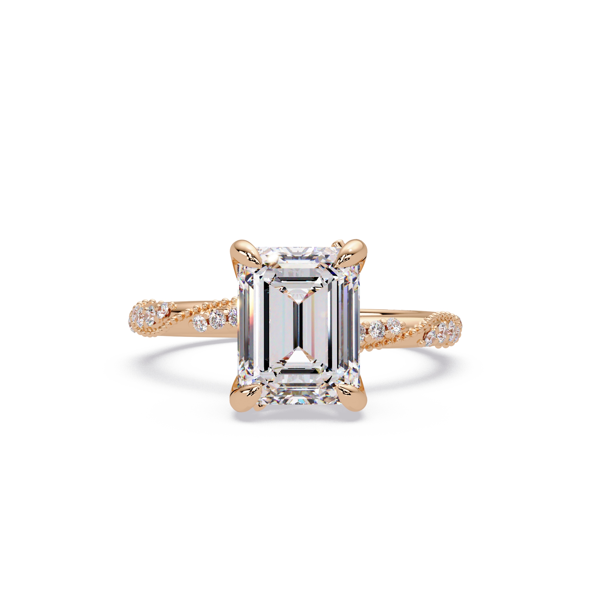 Emerald Cut Lab Grown Diamond Engagement Ring