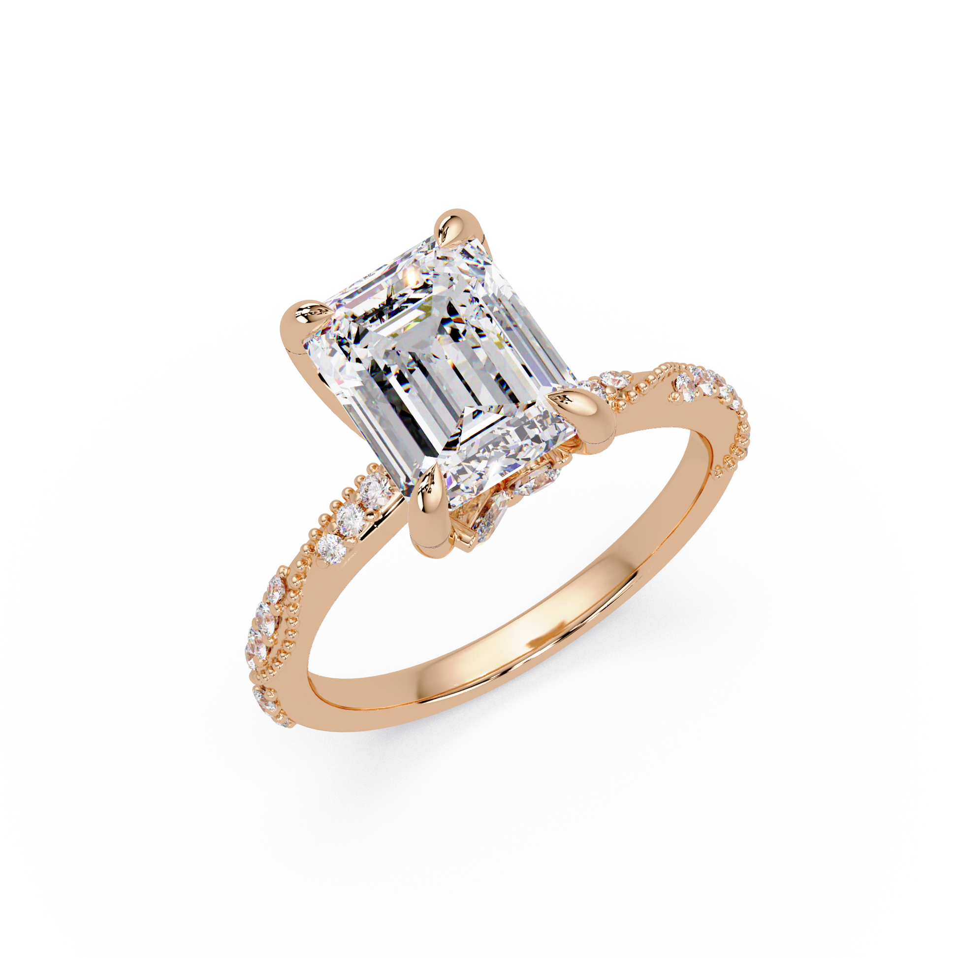 Emerald Cut Lab Grown Diamond Engagement Ring