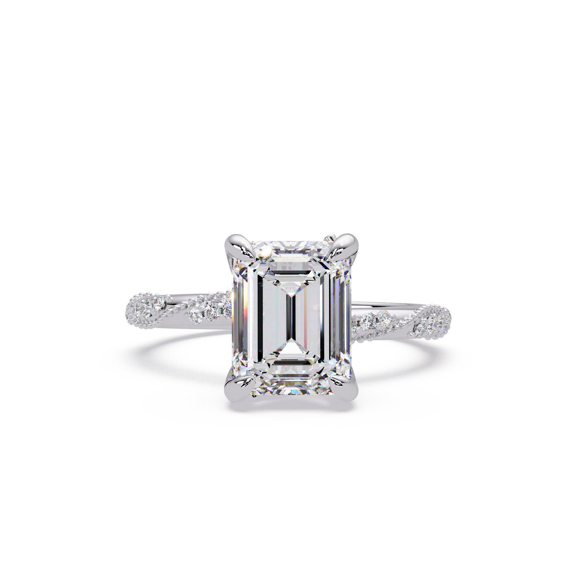 Emerald Cut Lab Grown Diamond Engagement Ring
