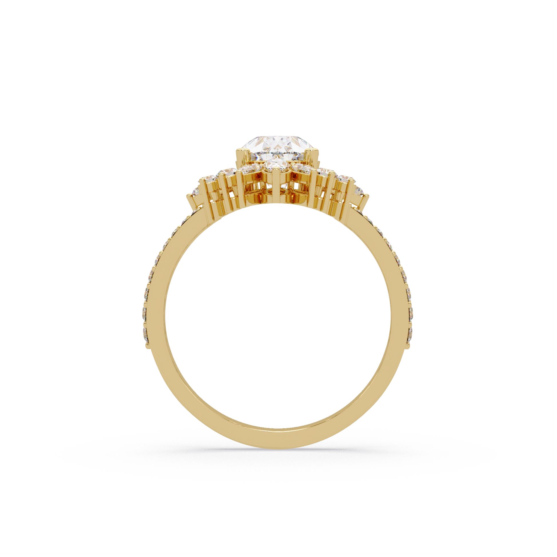 Pear Cut Lab Grown Diamond Engagement Ring