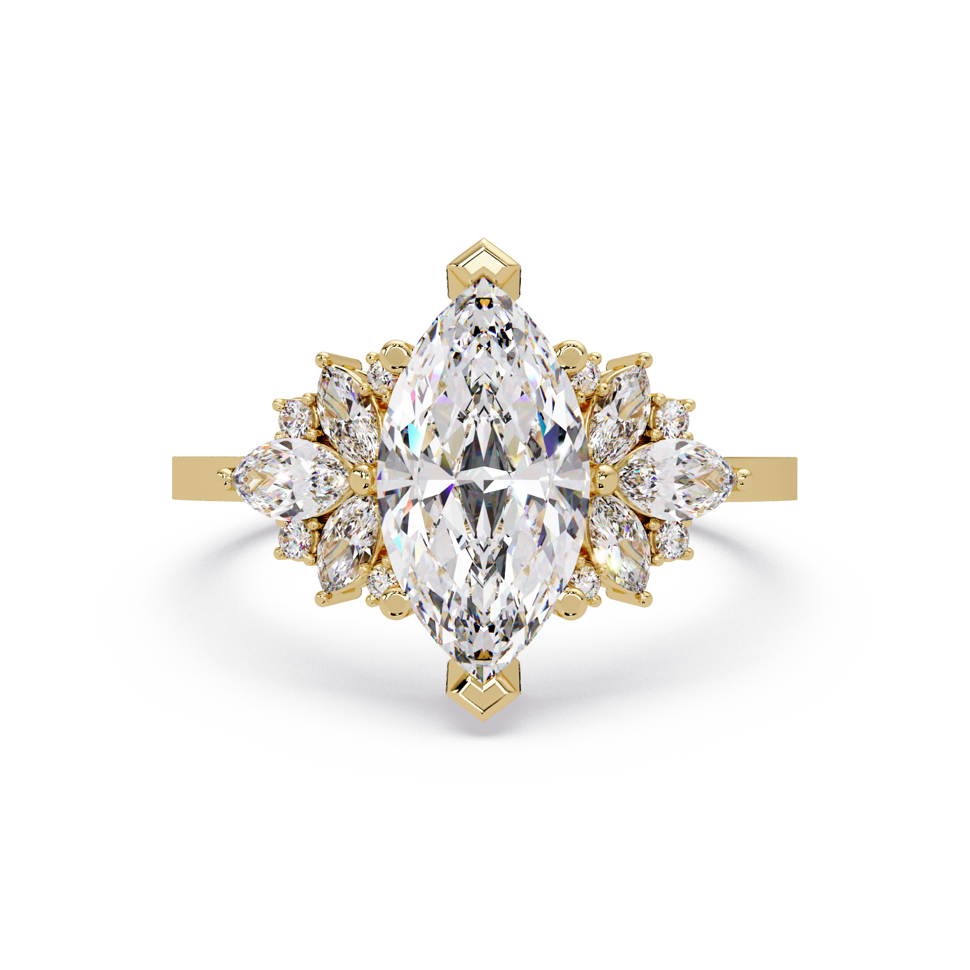 Marquise Cut Lab Grown Diamond Engagement Ring