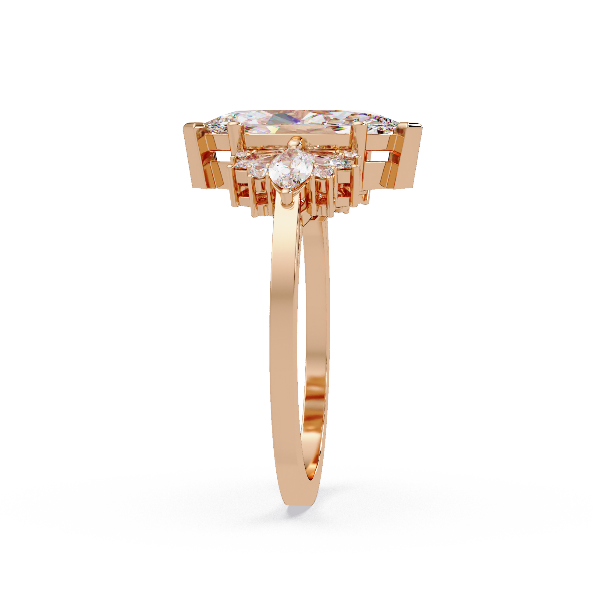 Marquise Cut Lab Grown Diamond Engagement Ring