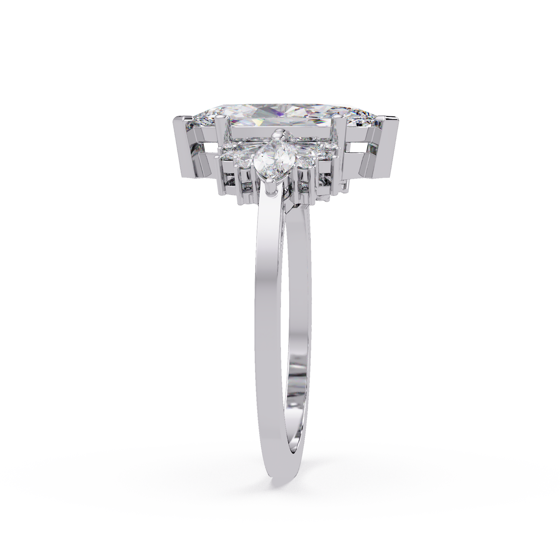 Marquise Cut Lab Grown Diamond Engagement Ring