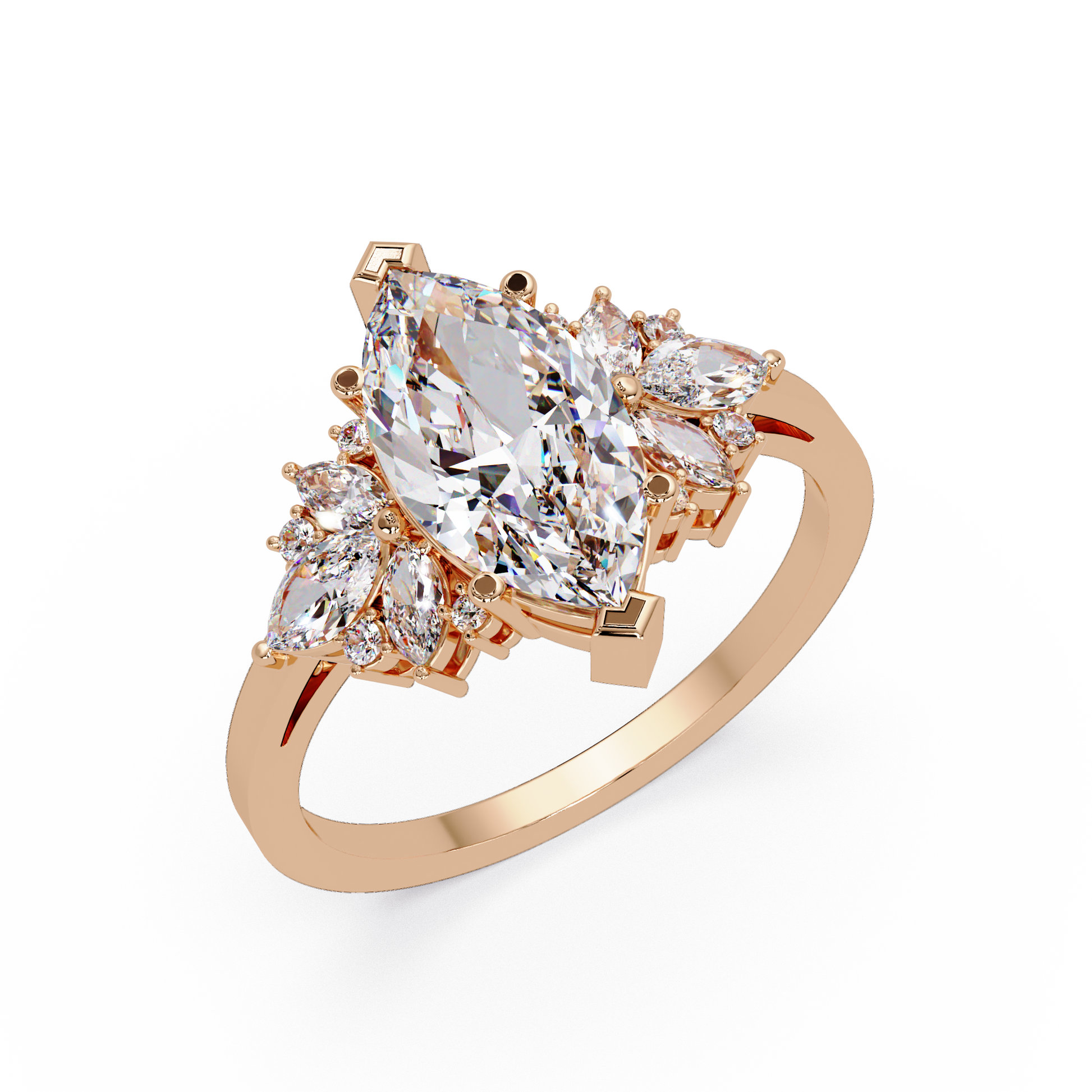 Marquise Cut Lab Grown Diamond Engagement Ring