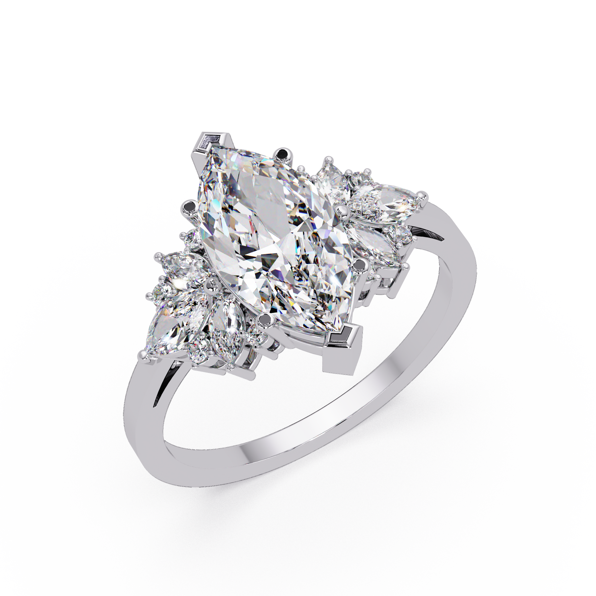 Marquise Cut Lab Grown Diamond Engagement Ring