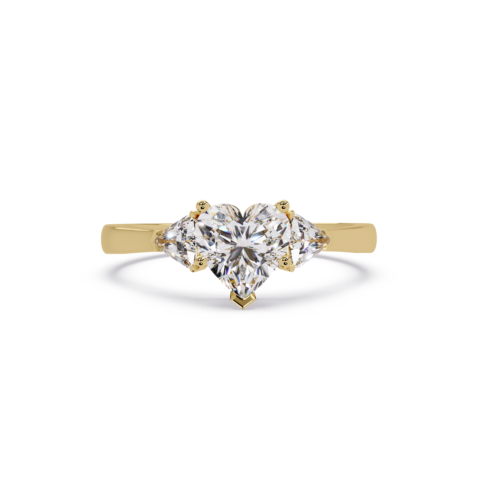 Heart Cut Lab Grown Diamond Three Stone Ring