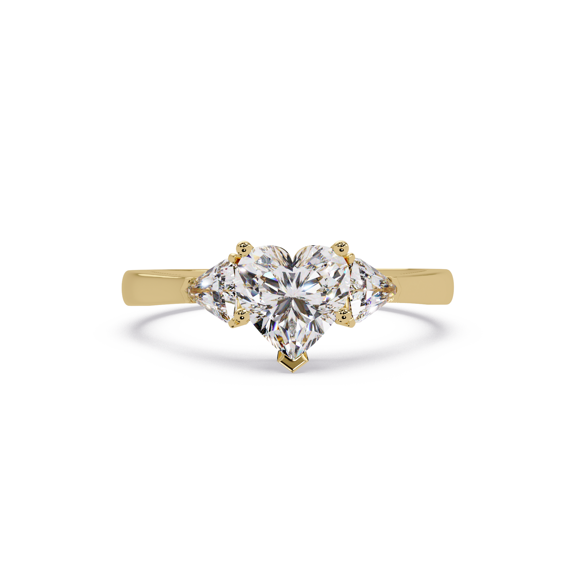 Heart Cut Lab Grown Diamond Three Stone Ring