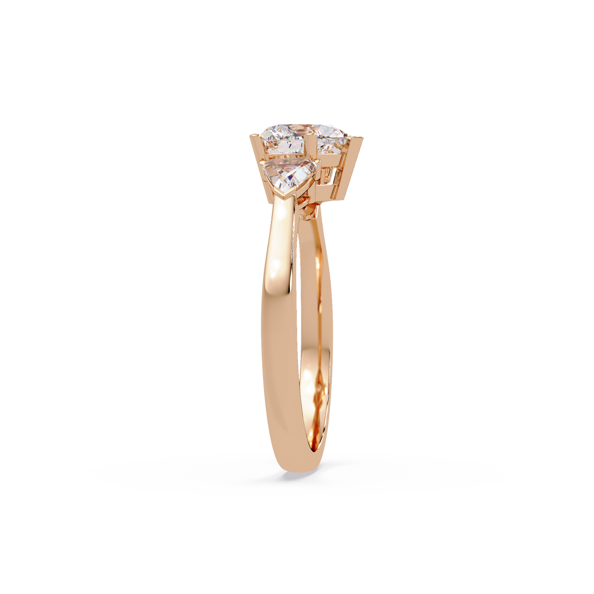 Heart Cut Lab Grown Diamond Three Stone Ring