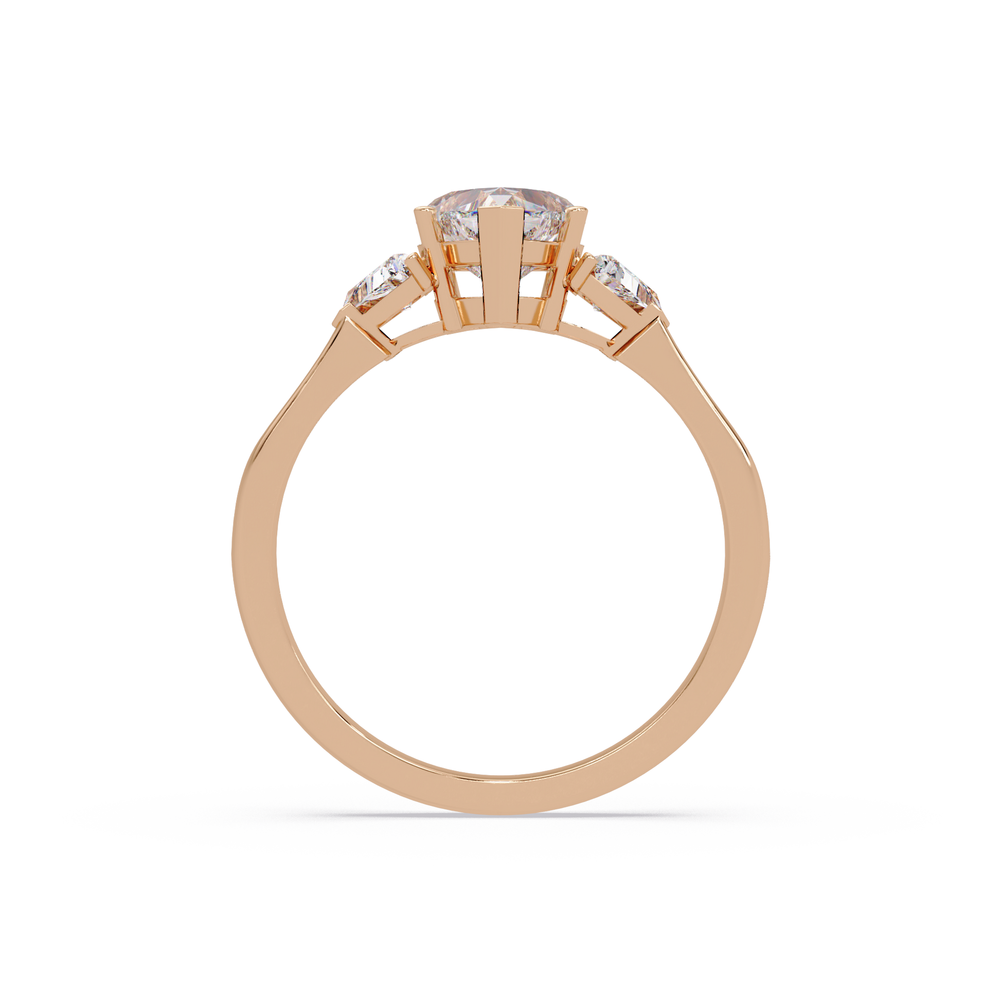 Heart Cut Lab Grown Diamond Three Stone Ring