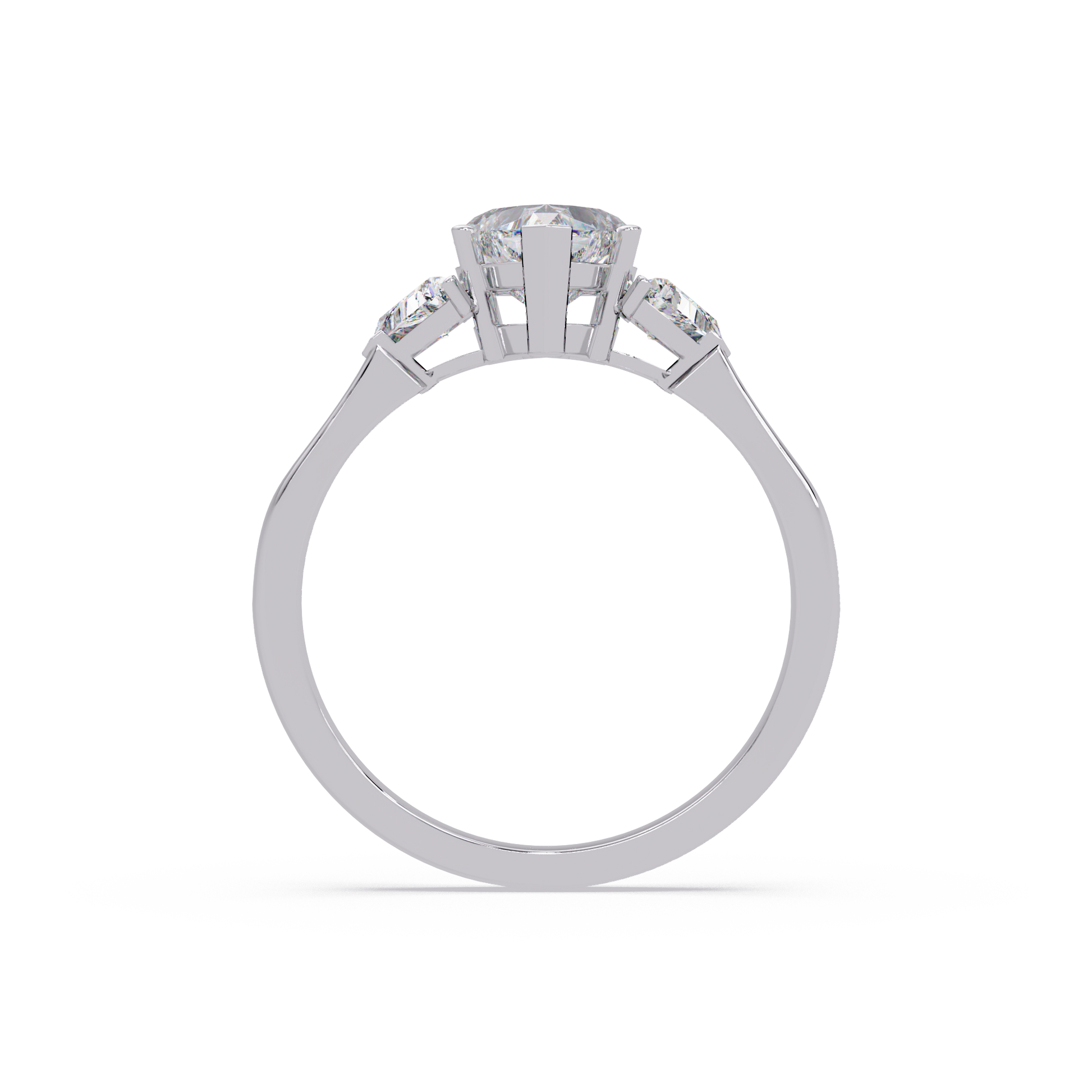 Heart Cut Lab Grown Diamond Three Stone Ring