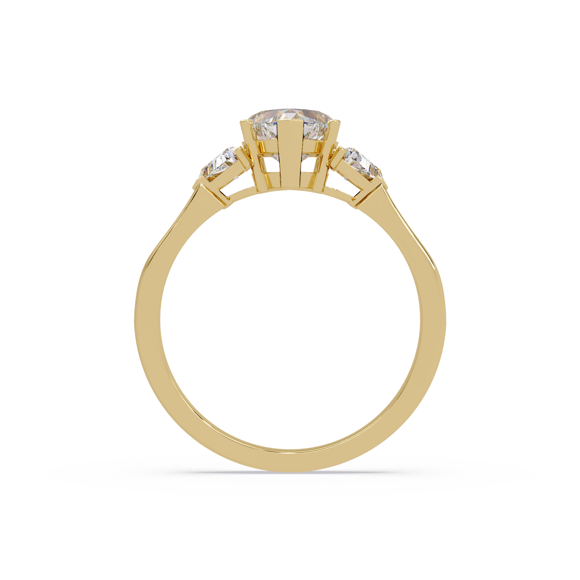 Heart Cut Lab Grown Diamond Three Stone Ring