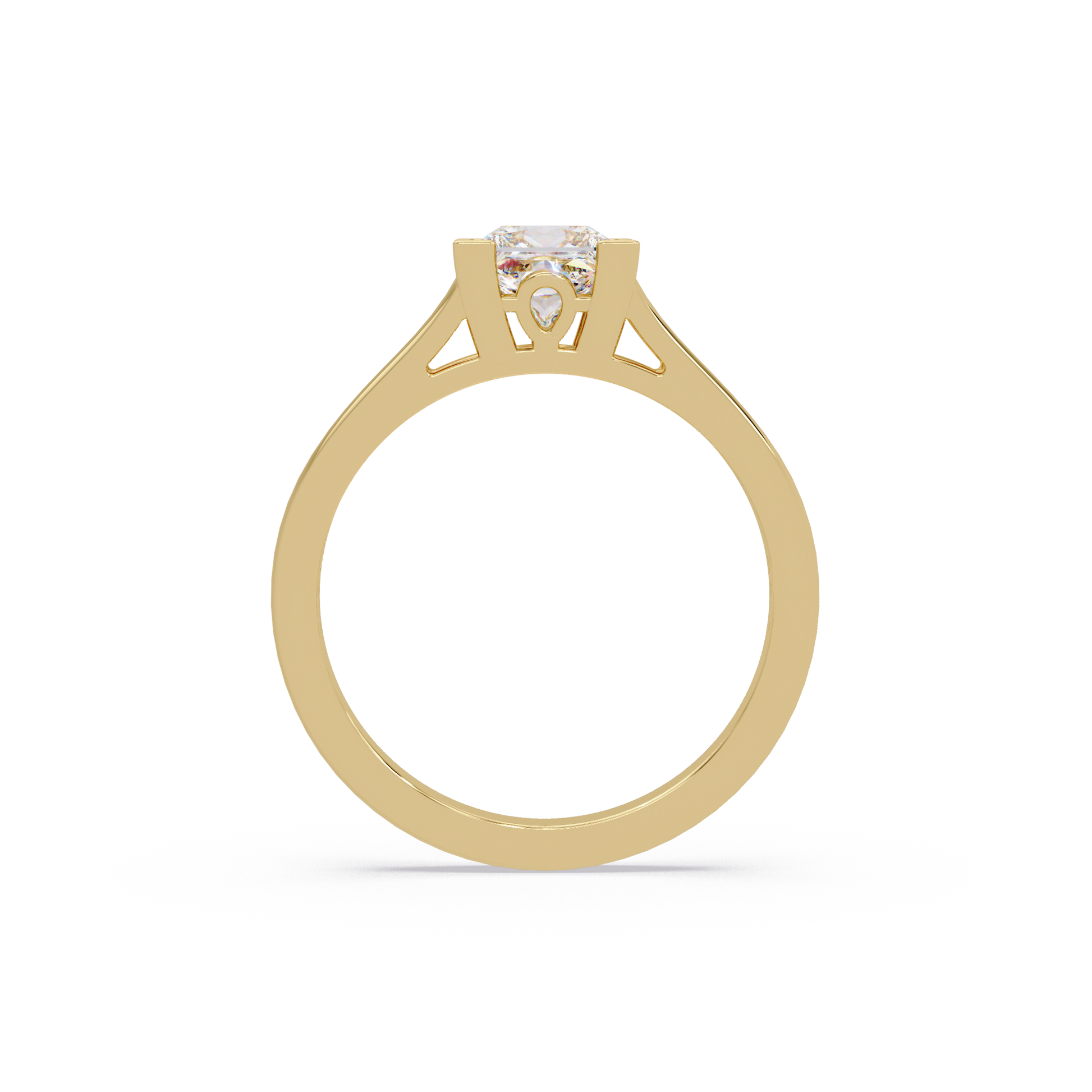 Princess Cut Lab Grown Diamond Split Shank Solitaire Ring