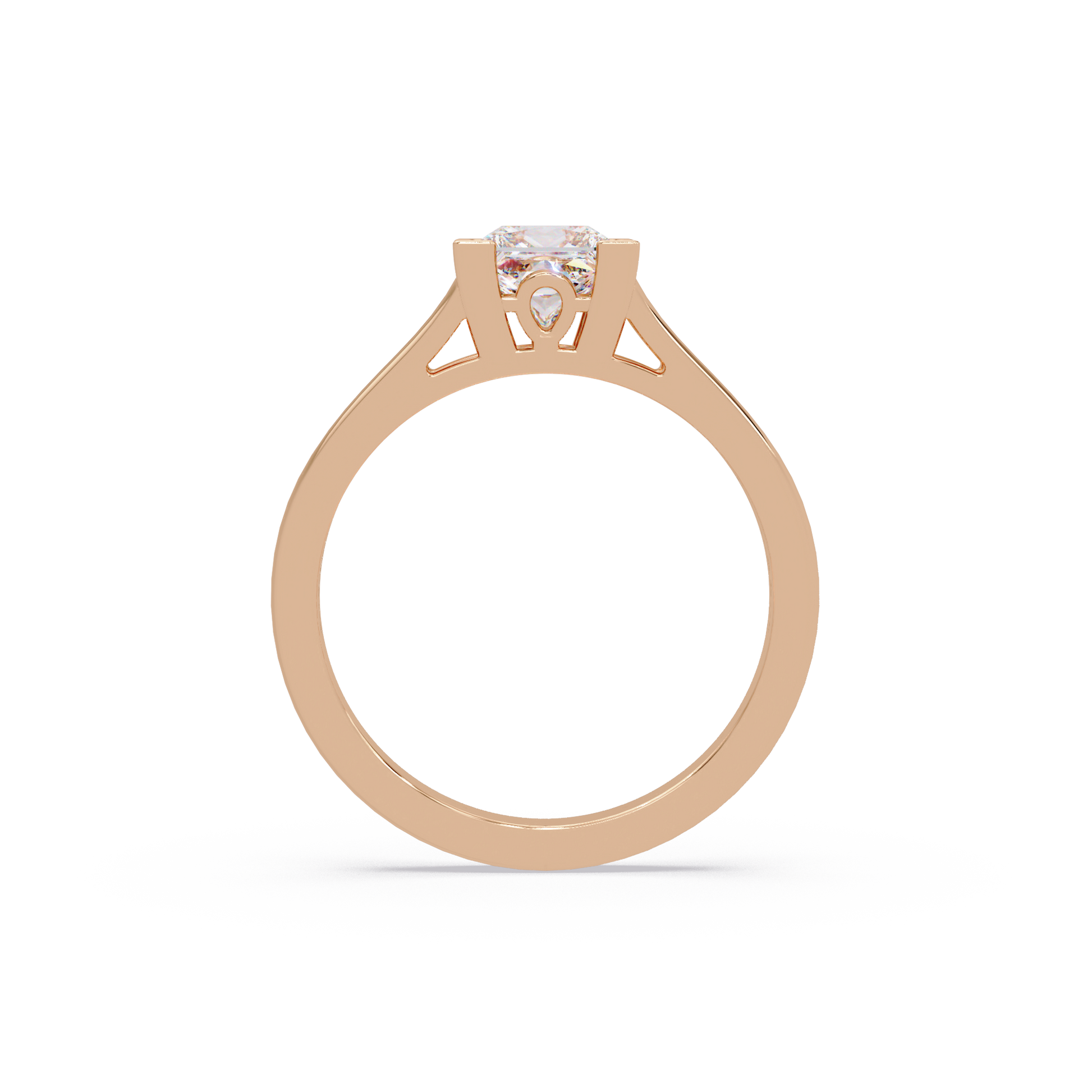 Princess Cut Lab Grown Diamond Split Shank Solitaire Ring