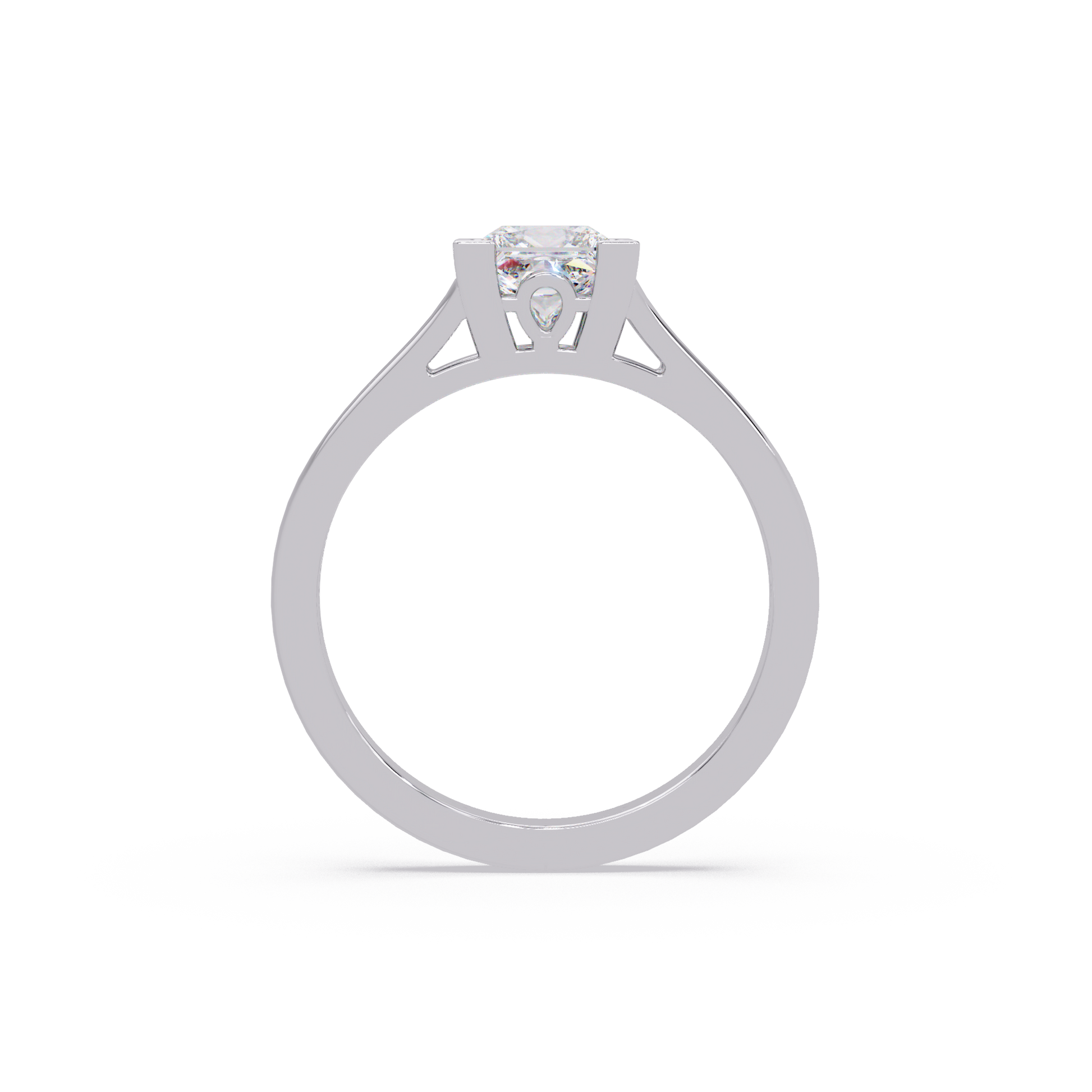Princess Cut Lab Grown Diamond Split Shank Solitaire Ring