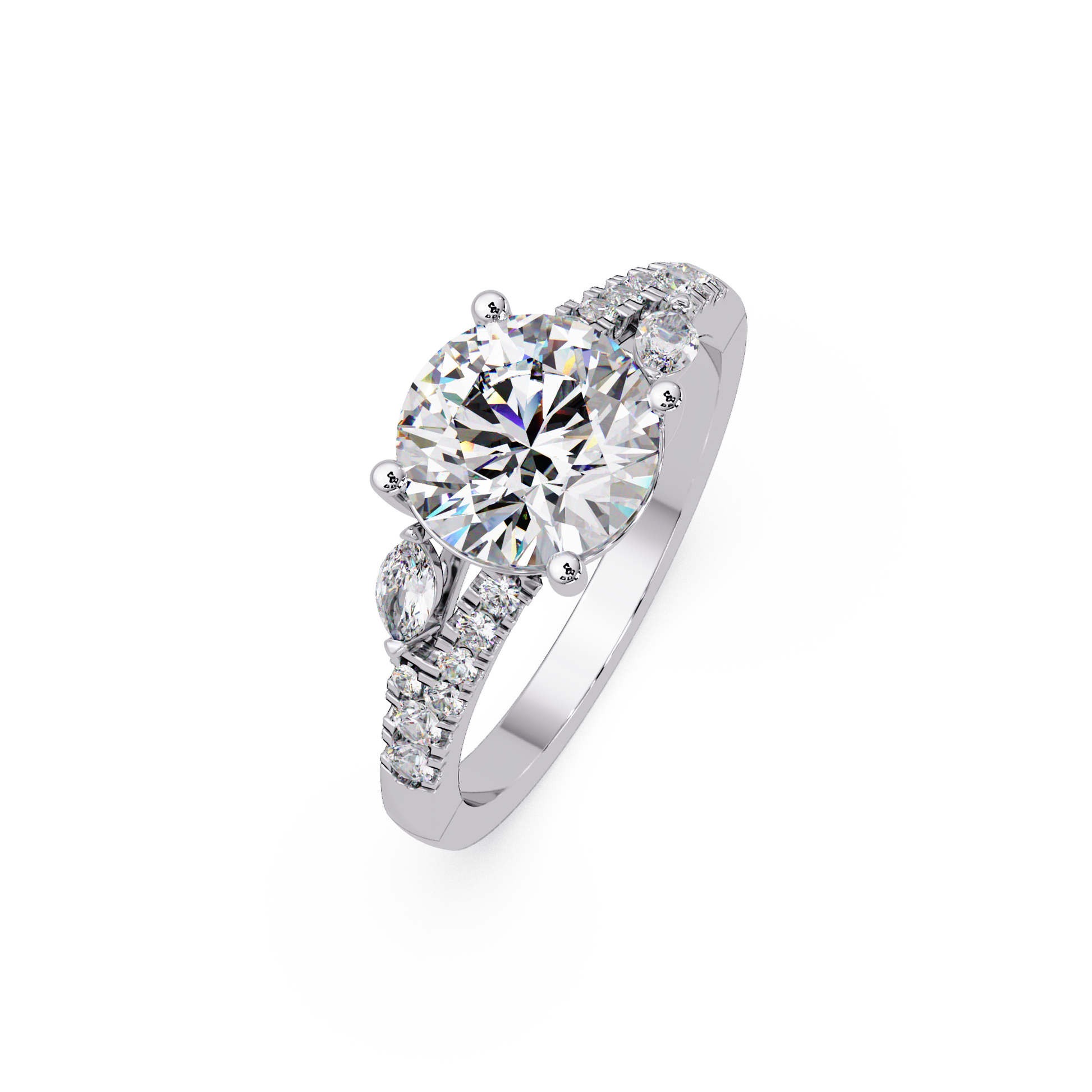 Round Cut Lab Grown Diamond Engagement Ring