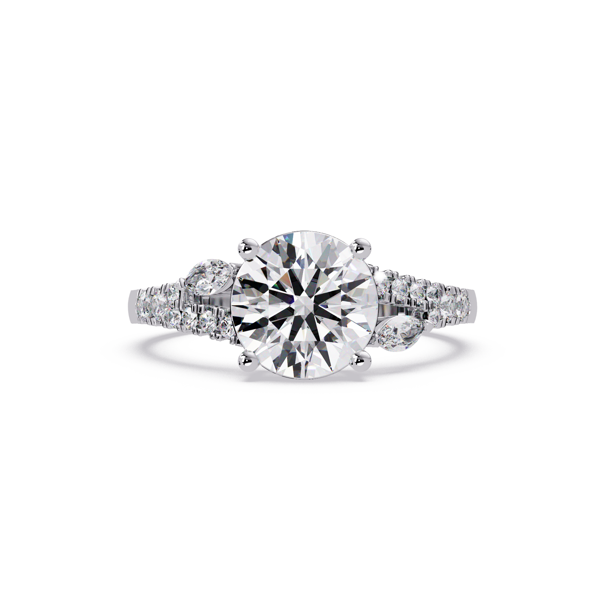 Round Cut Lab Grown Diamond Engagement Ring