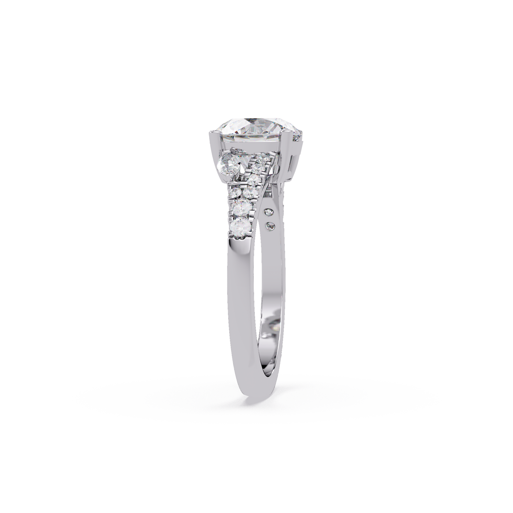 Round Cut Lab Grown Diamond Engagement Ring