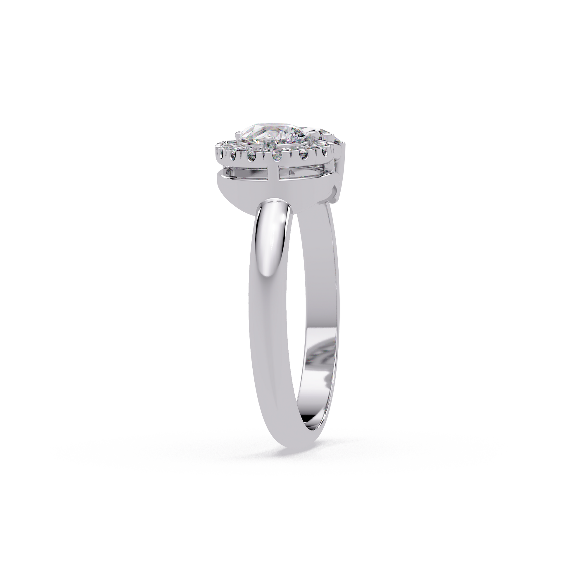 Pear And Round Cut Lab Grown Diamond Two Stone Ring