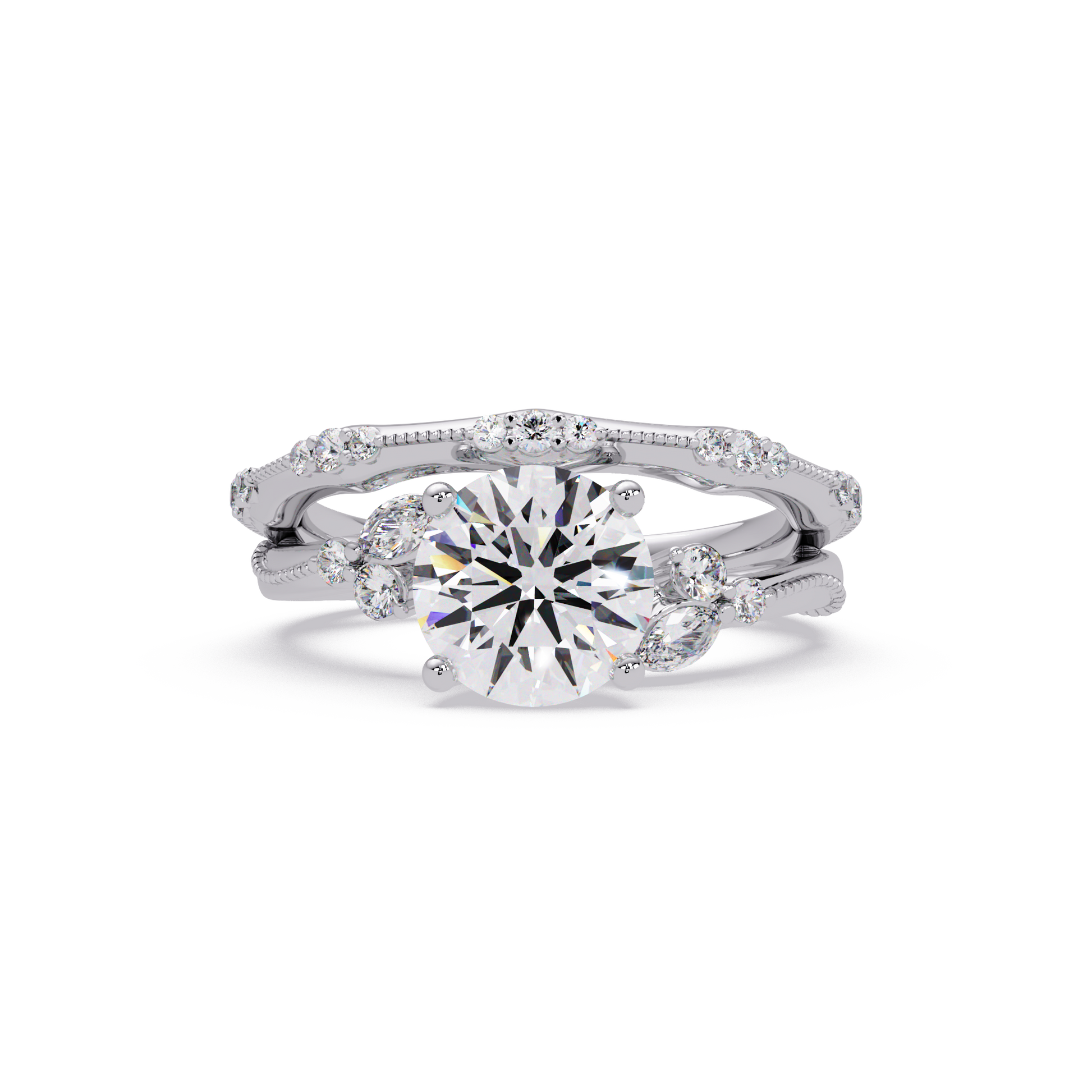Round Cut Lab Grown Diamond Engagement Ring