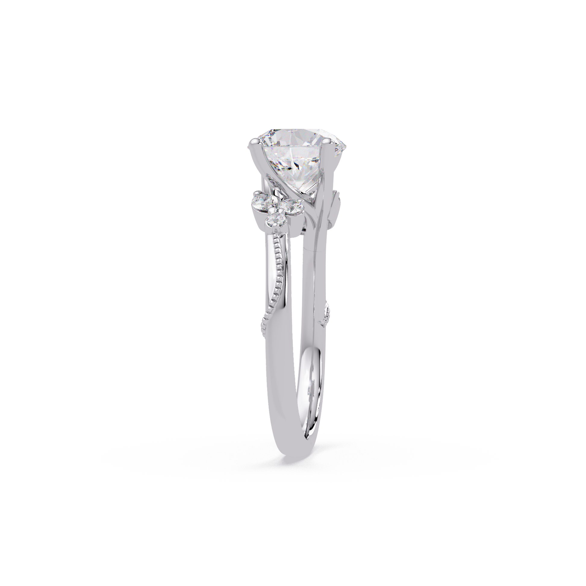 Round Cut Lab Grown Diamond Engagement Ring