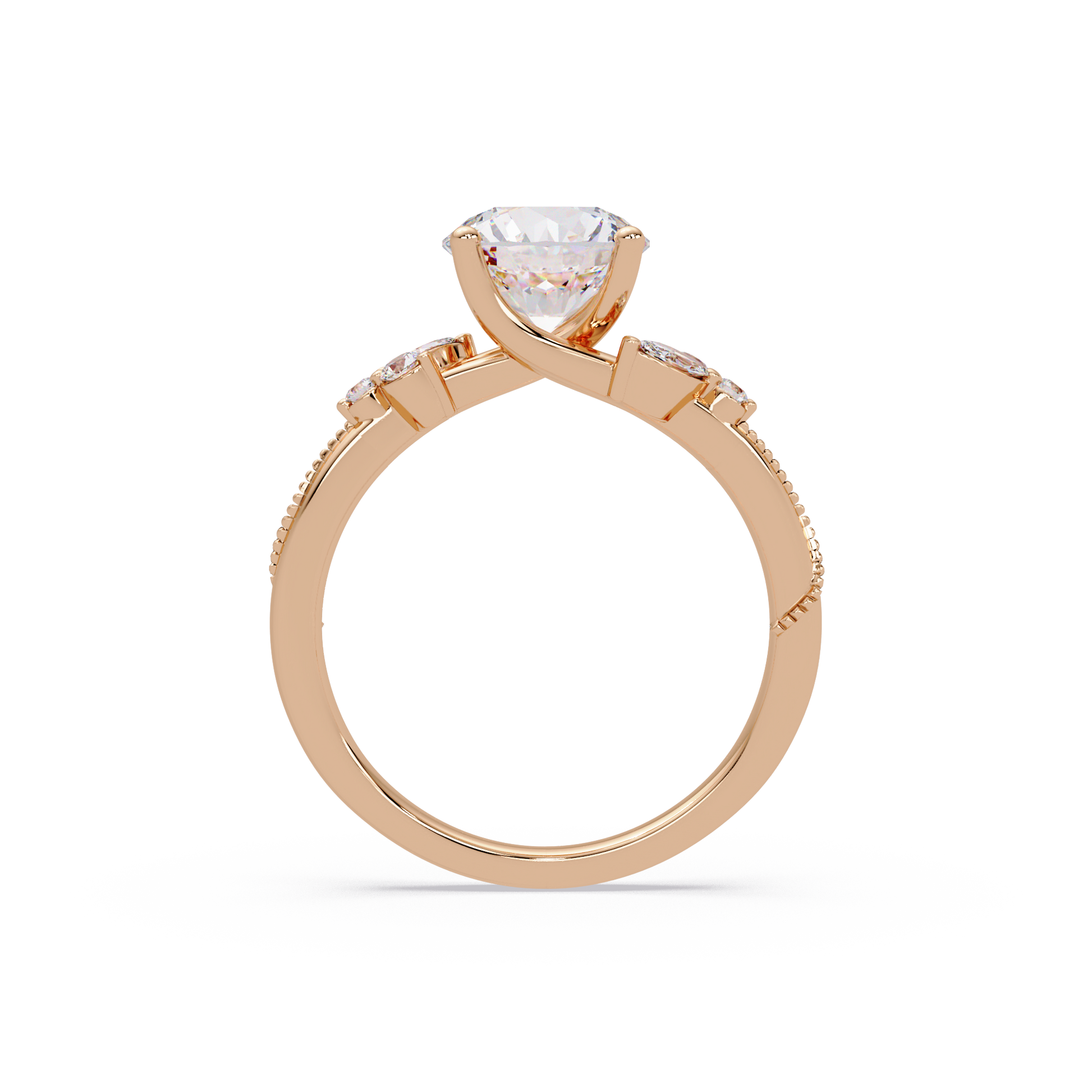 Round Cut Lab Grown Diamond Engagement Ring