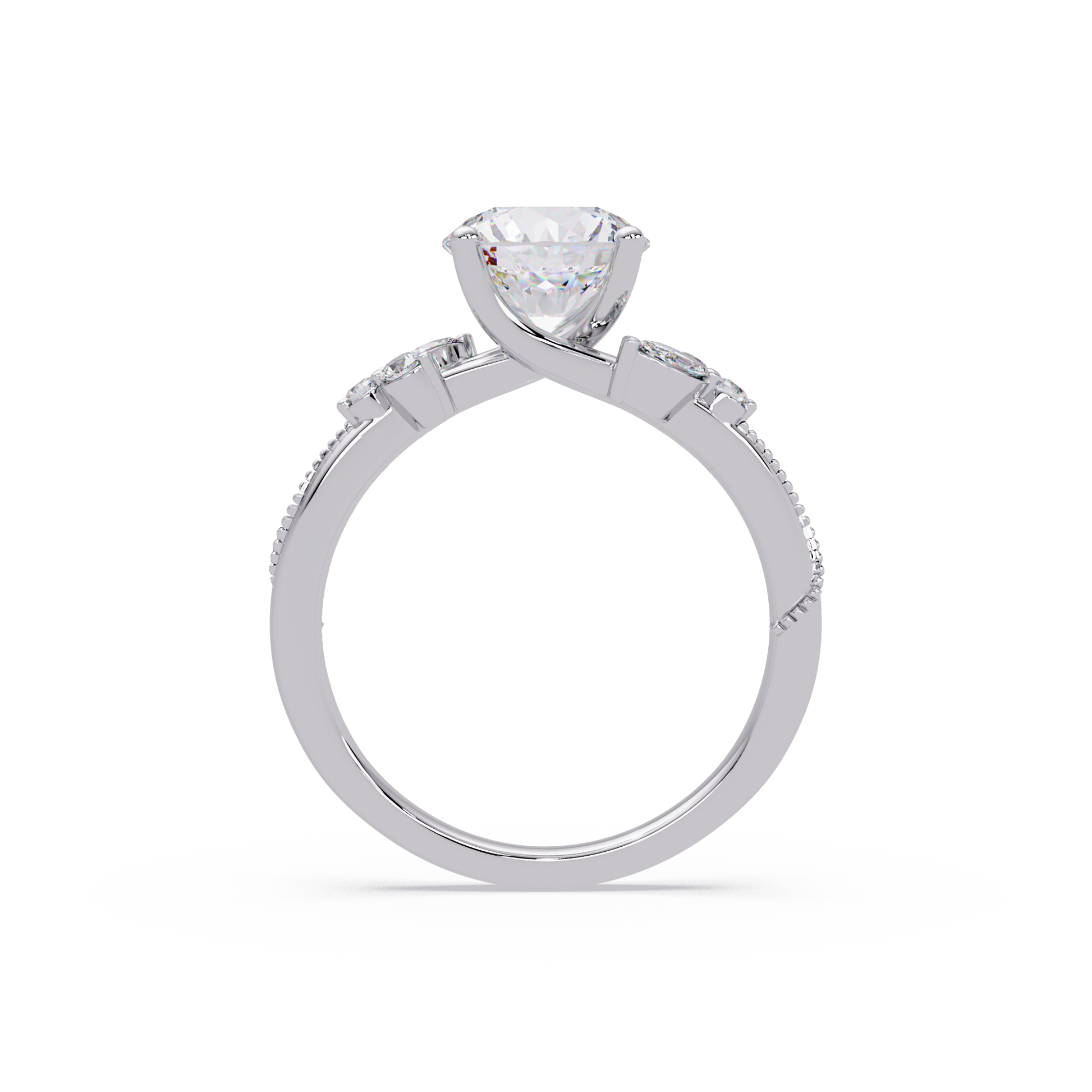 Round Cut Lab Grown Diamond Engagement Ring