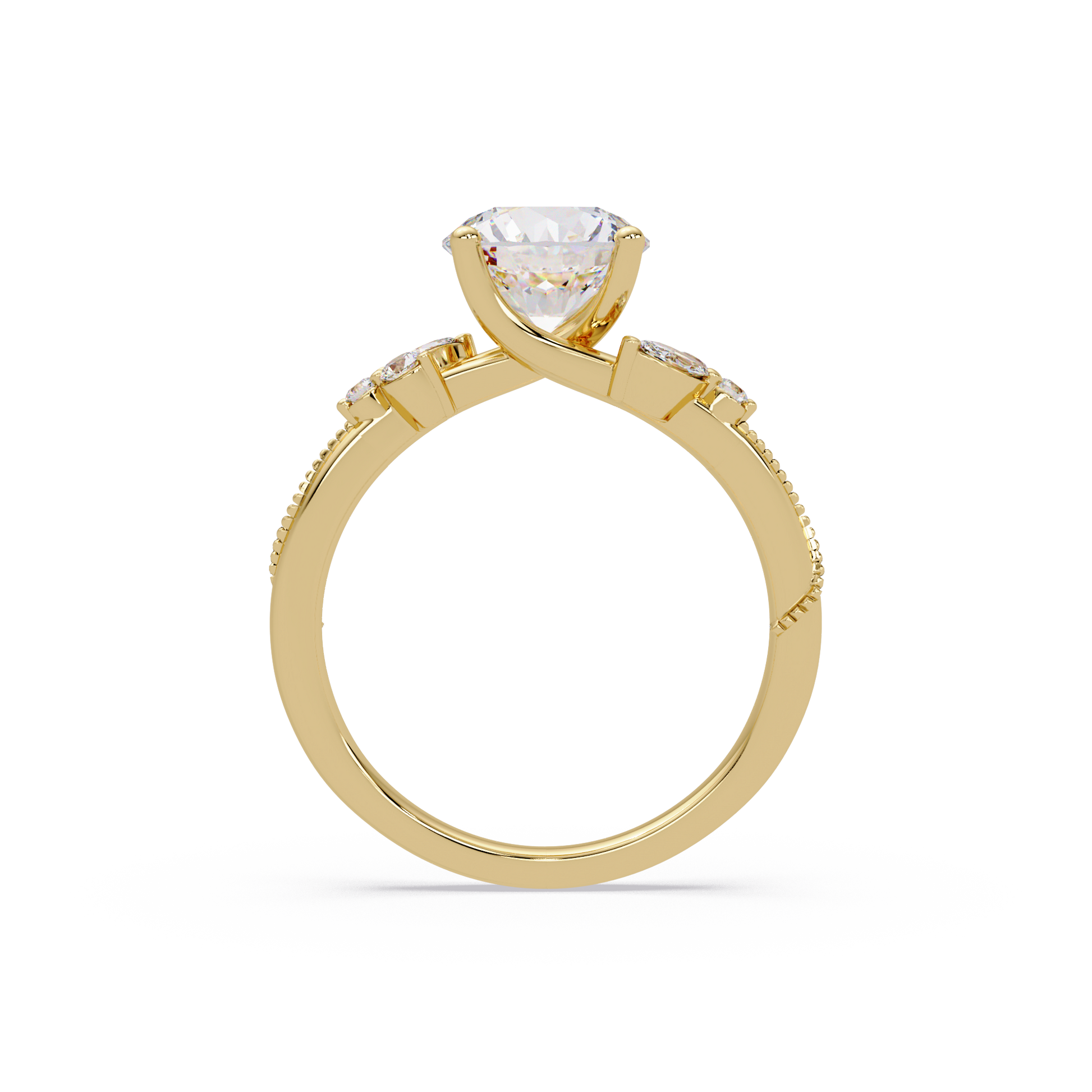 Round Cut Lab Grown Diamond Engagement Ring