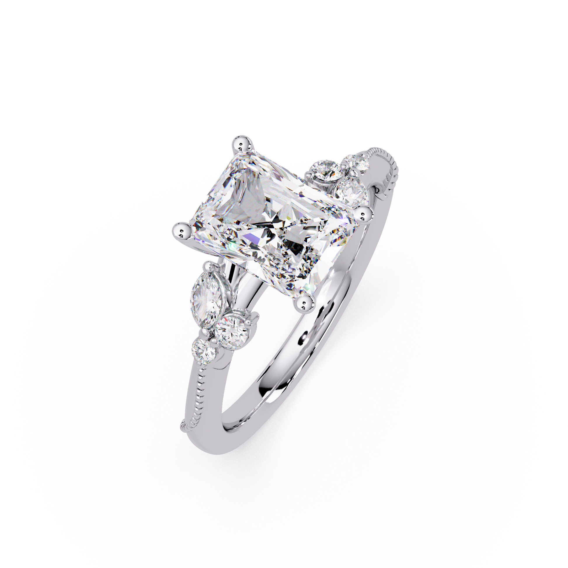 Radiant Cut Lab Grown Diamond Engagement Ring