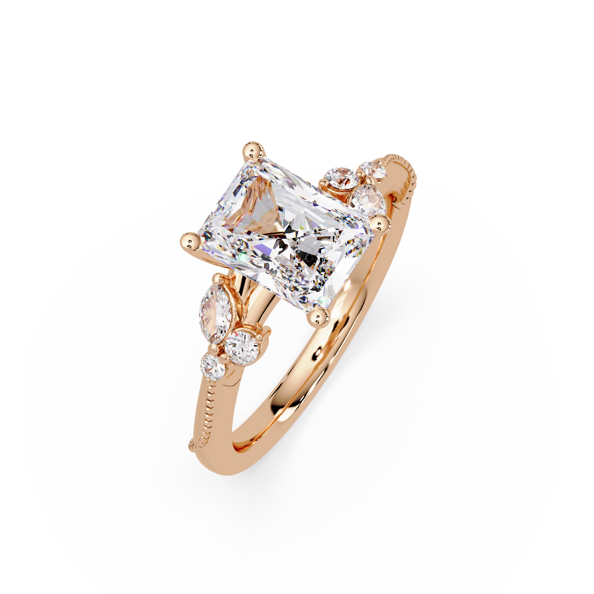 Radiant Cut Lab Grown Diamond Engagement Ring
