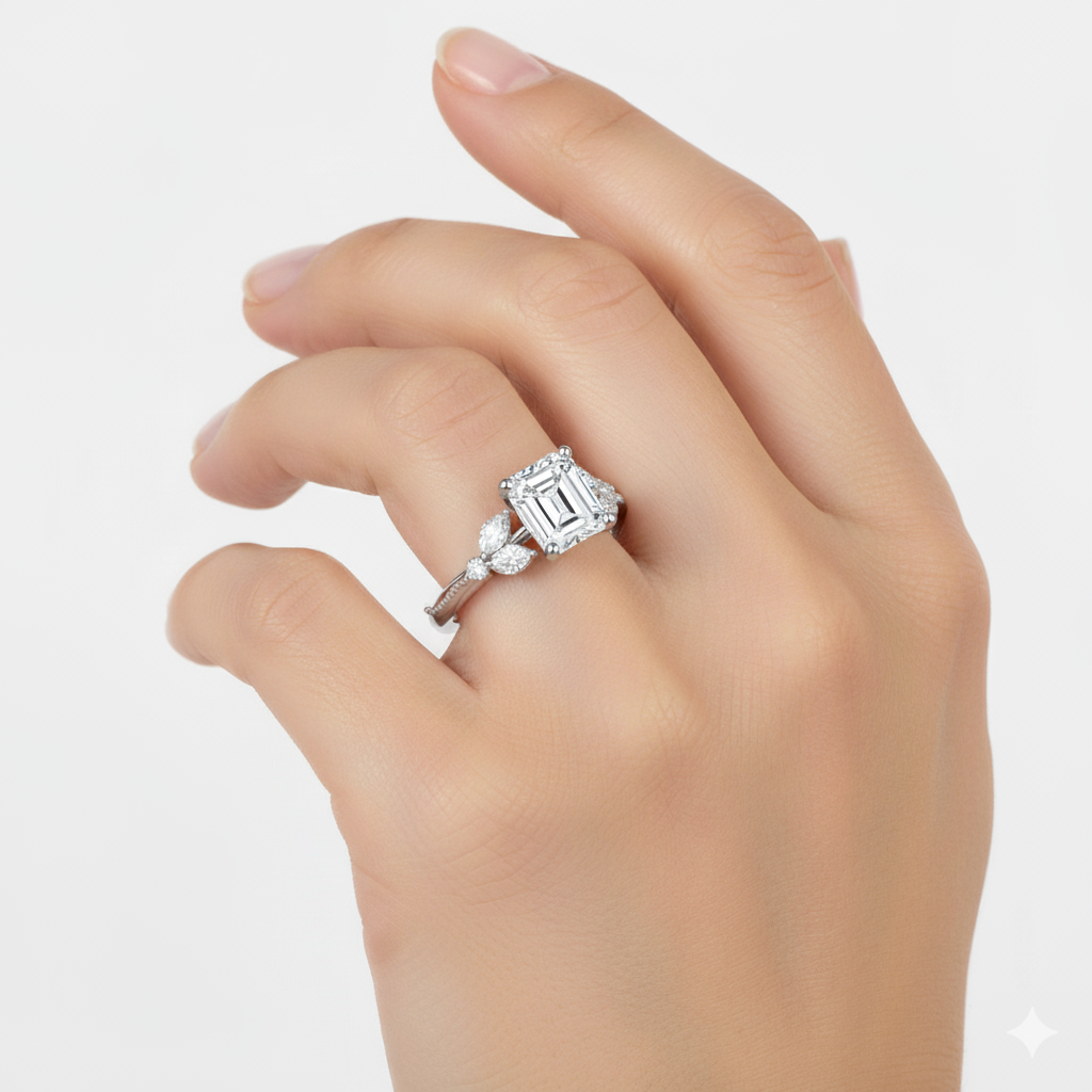 Radiant Cut Lab Grown Diamond Engagement Ring