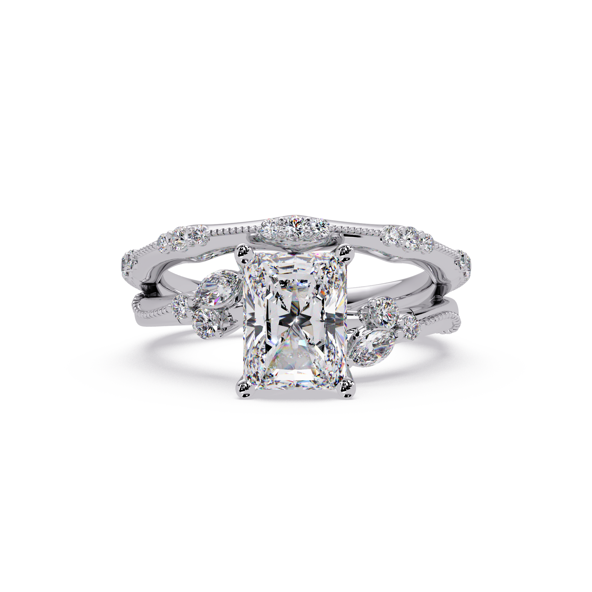 Radiant Cut Lab Grown Diamond Engagement Ring