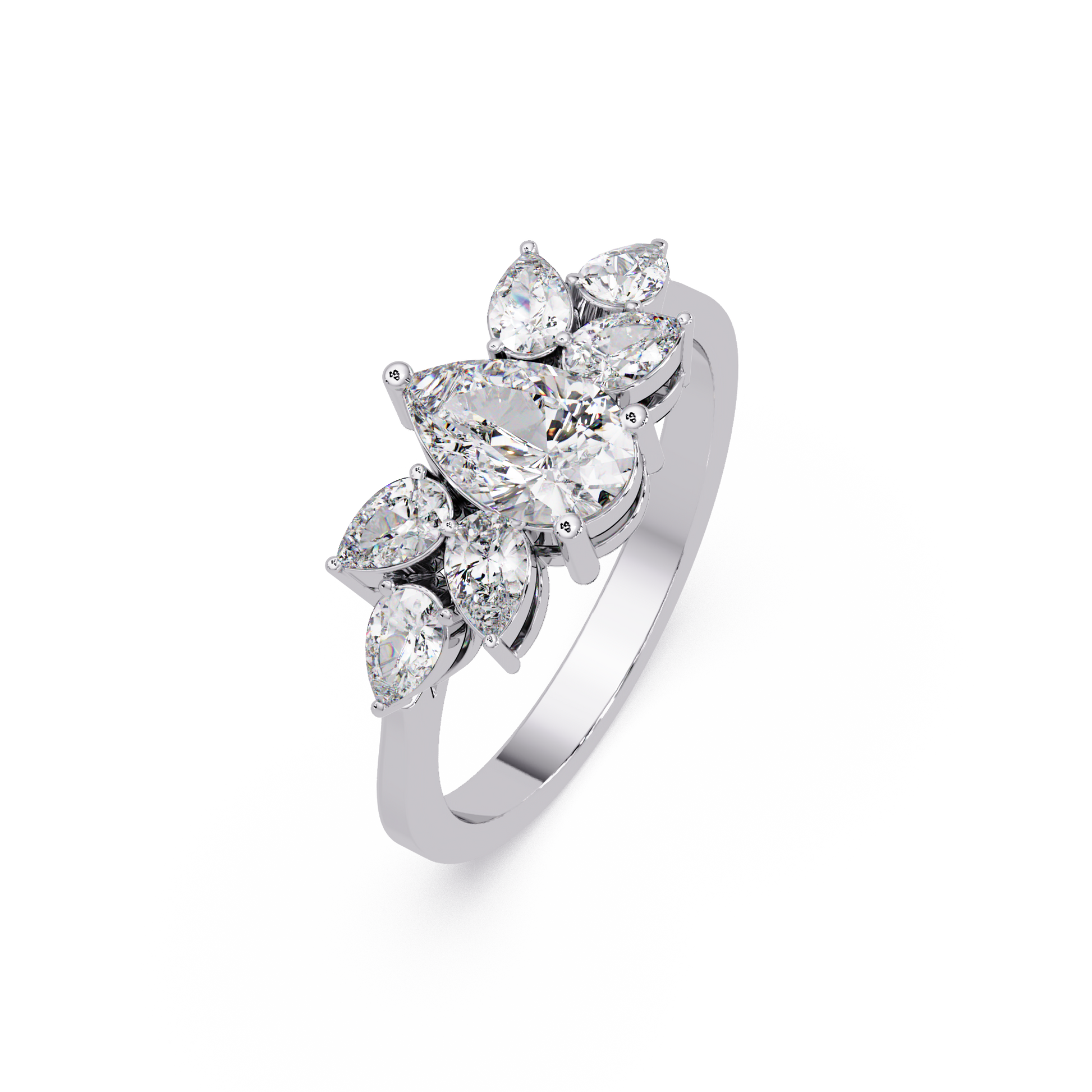 Pear Cut Lab Grown Diamond Engagement Ring