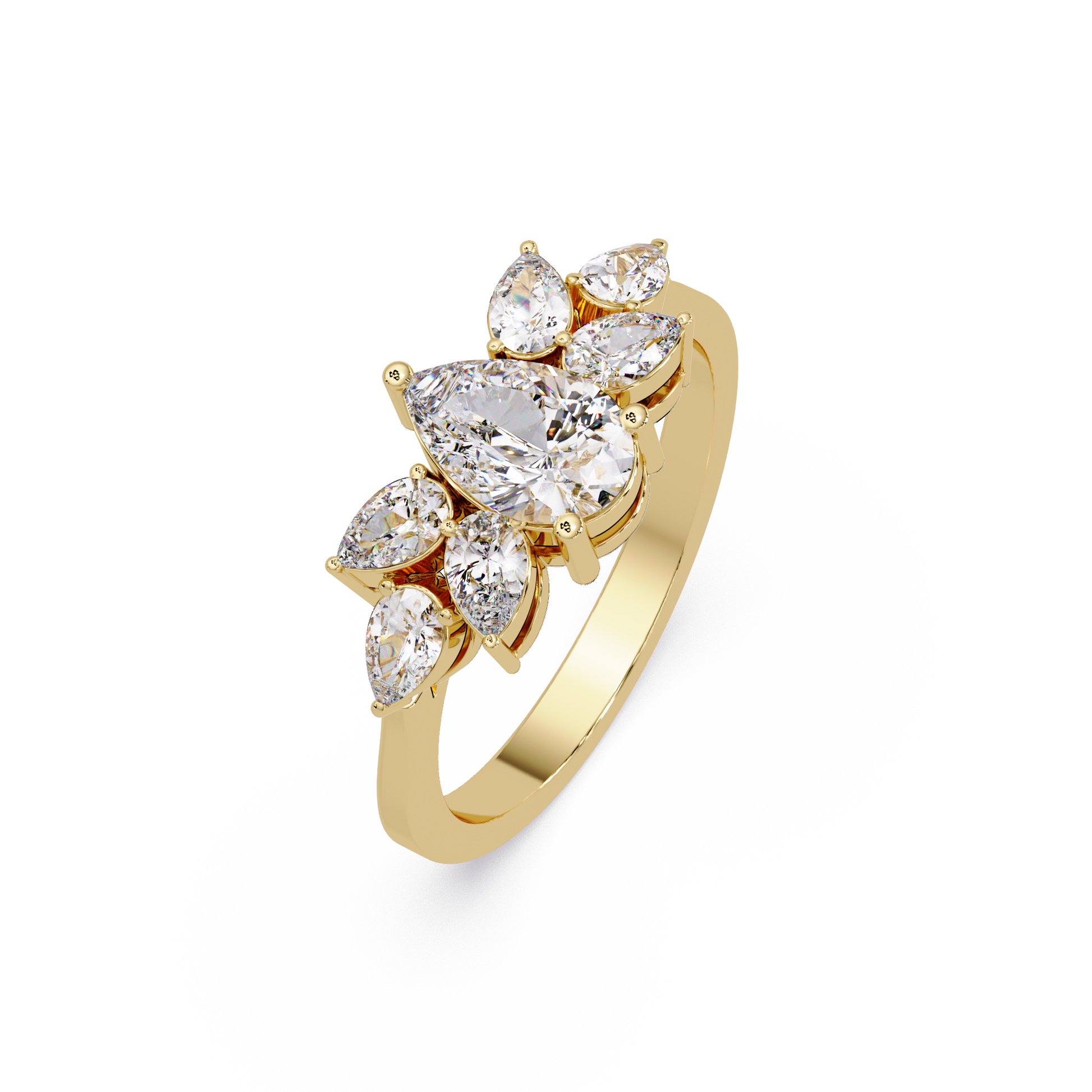 Pear Cut Lab Grown Diamond Engagement Ring