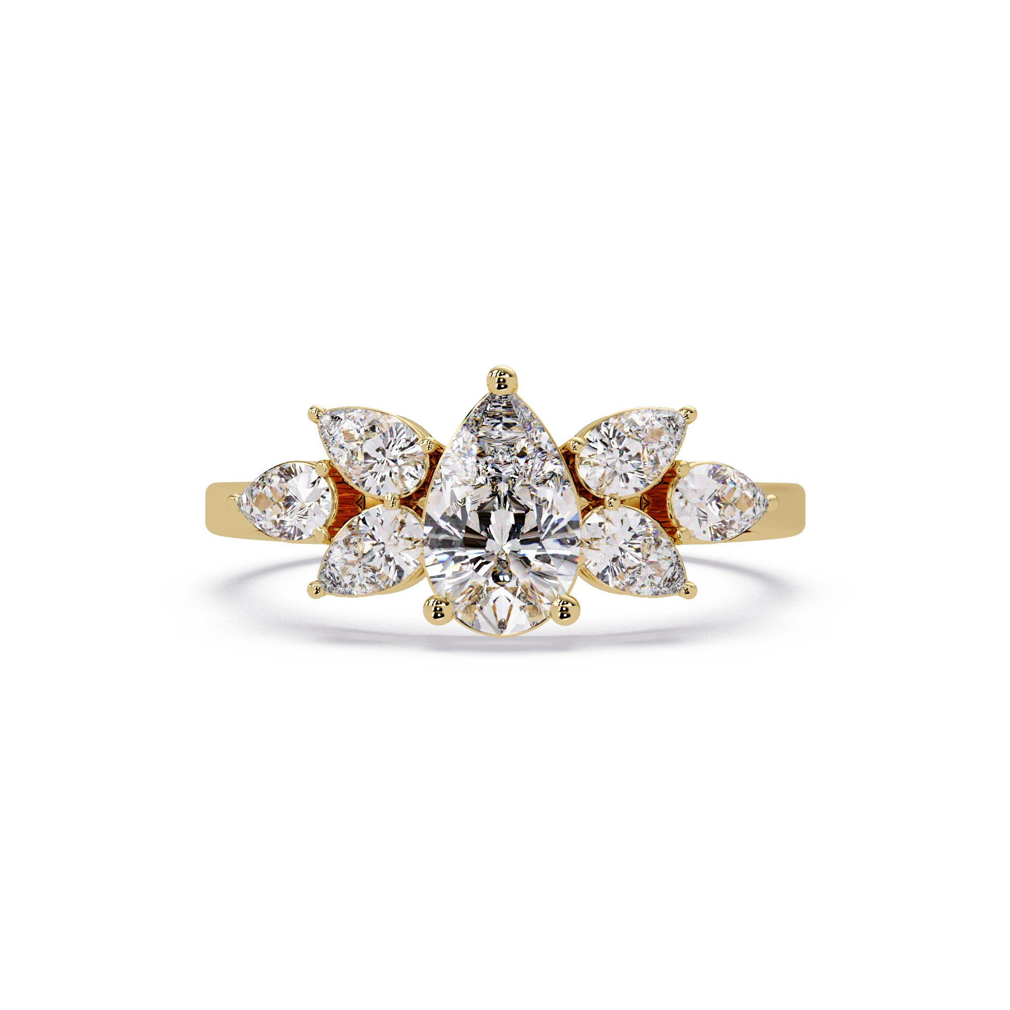 Pear Cut Lab Grown Diamond Engagement Ring