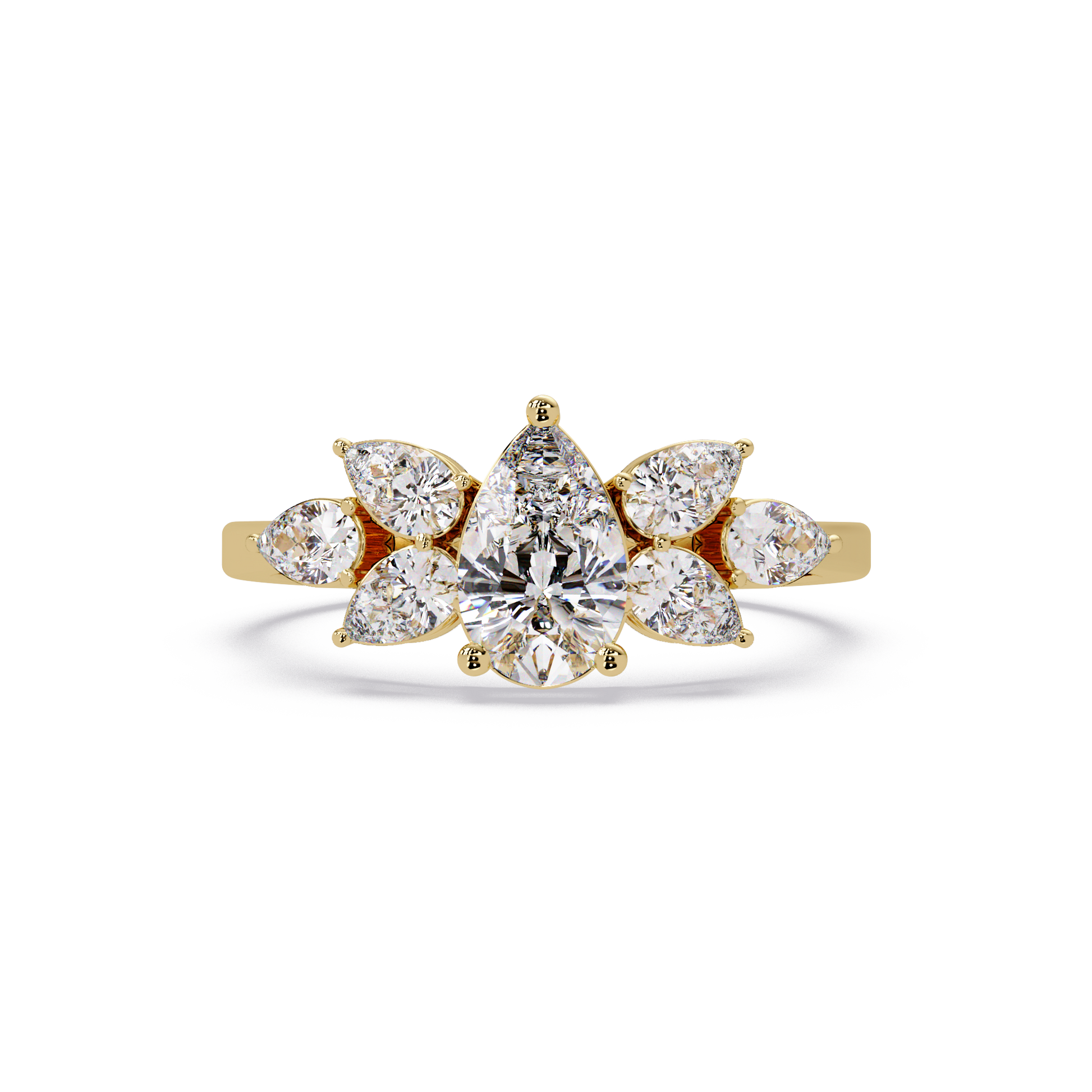 Pear Cut Lab Grown Diamond Engagement Ring