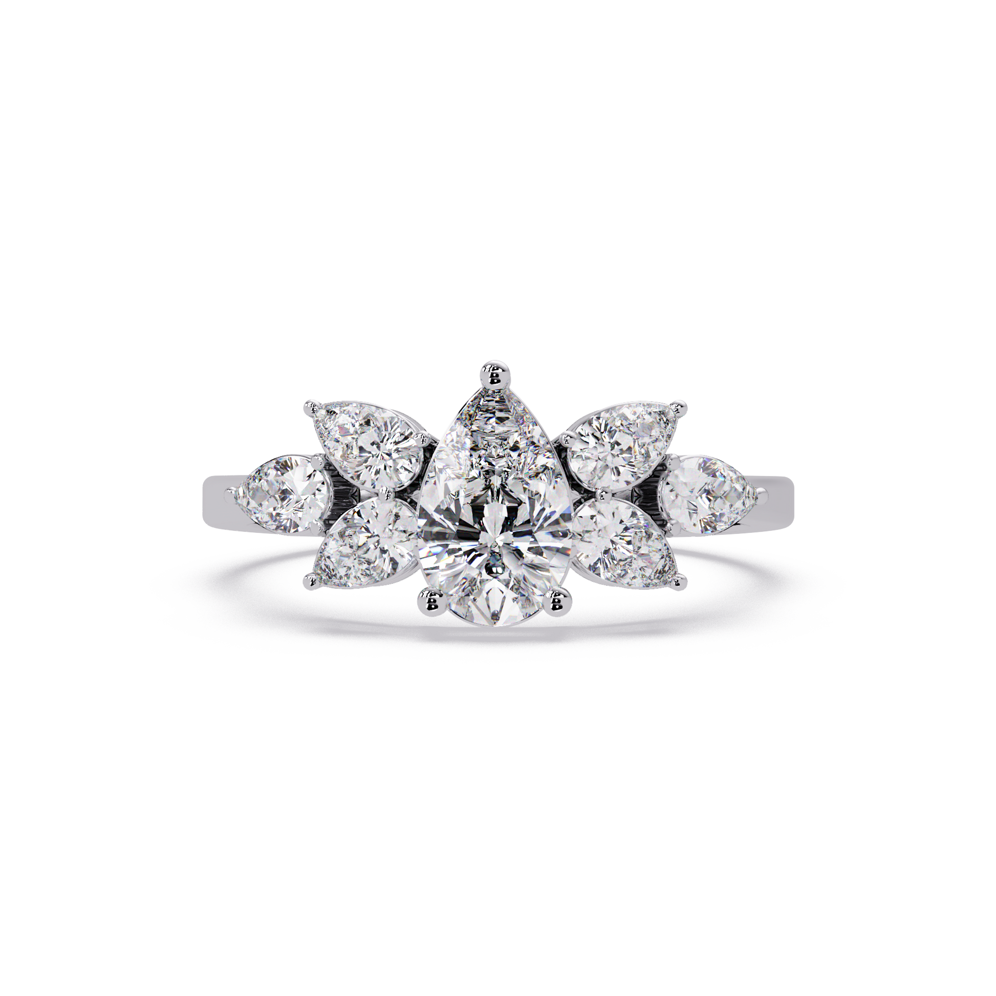 Pear Cut Lab Grown Diamond Engagement Ring