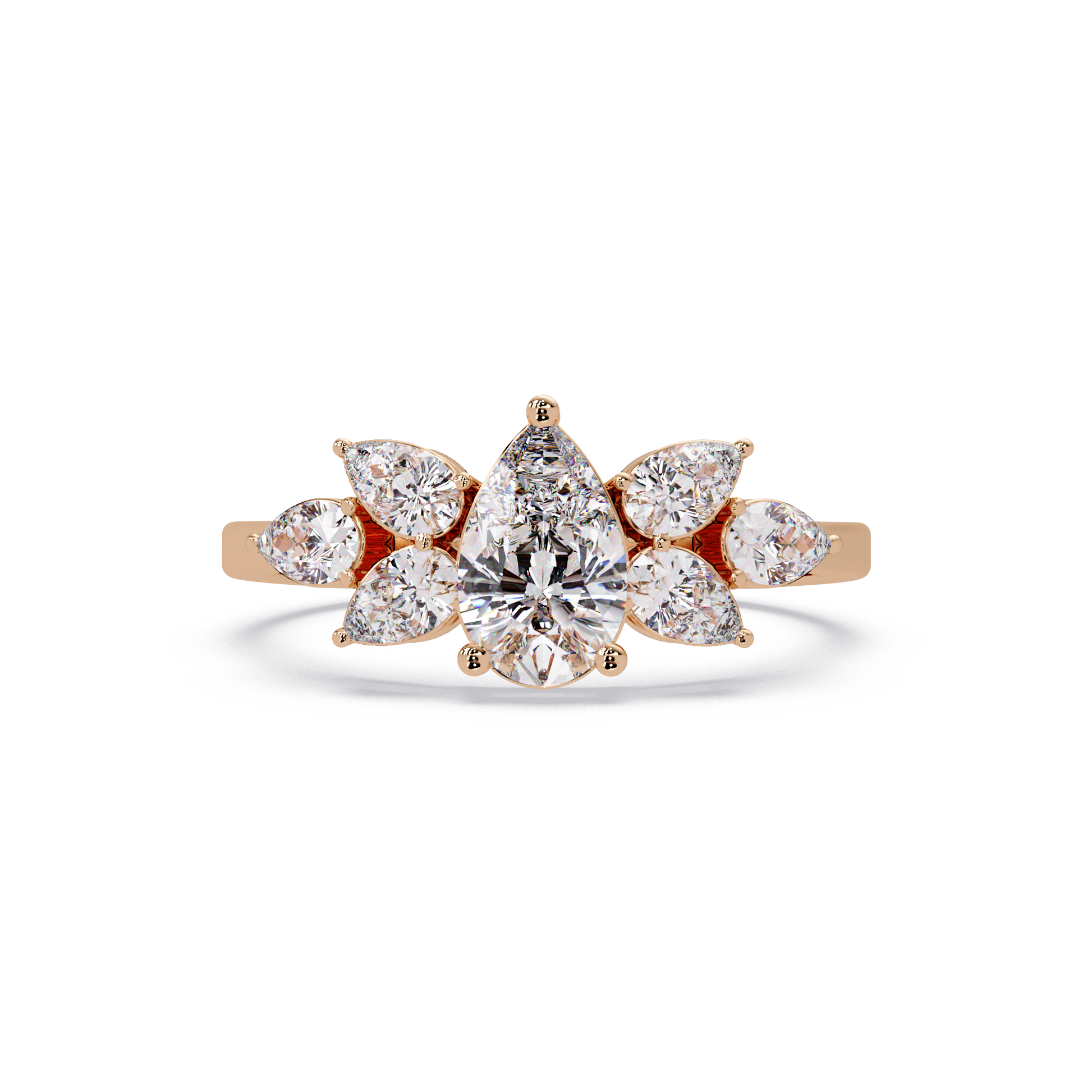 Pear Cut Lab Grown Diamond Engagement Ring