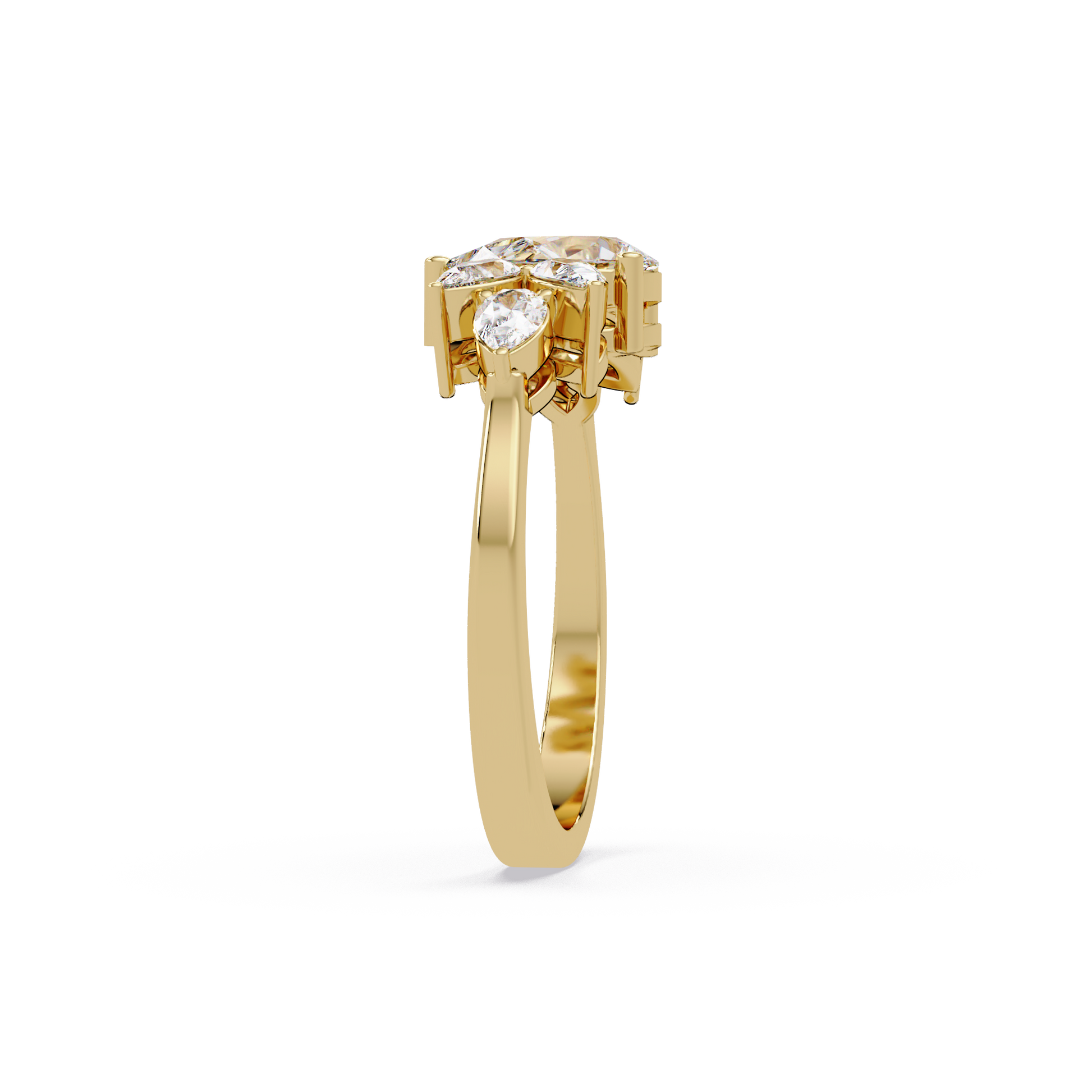 Pear Cut Lab Grown Diamond Engagement Ring