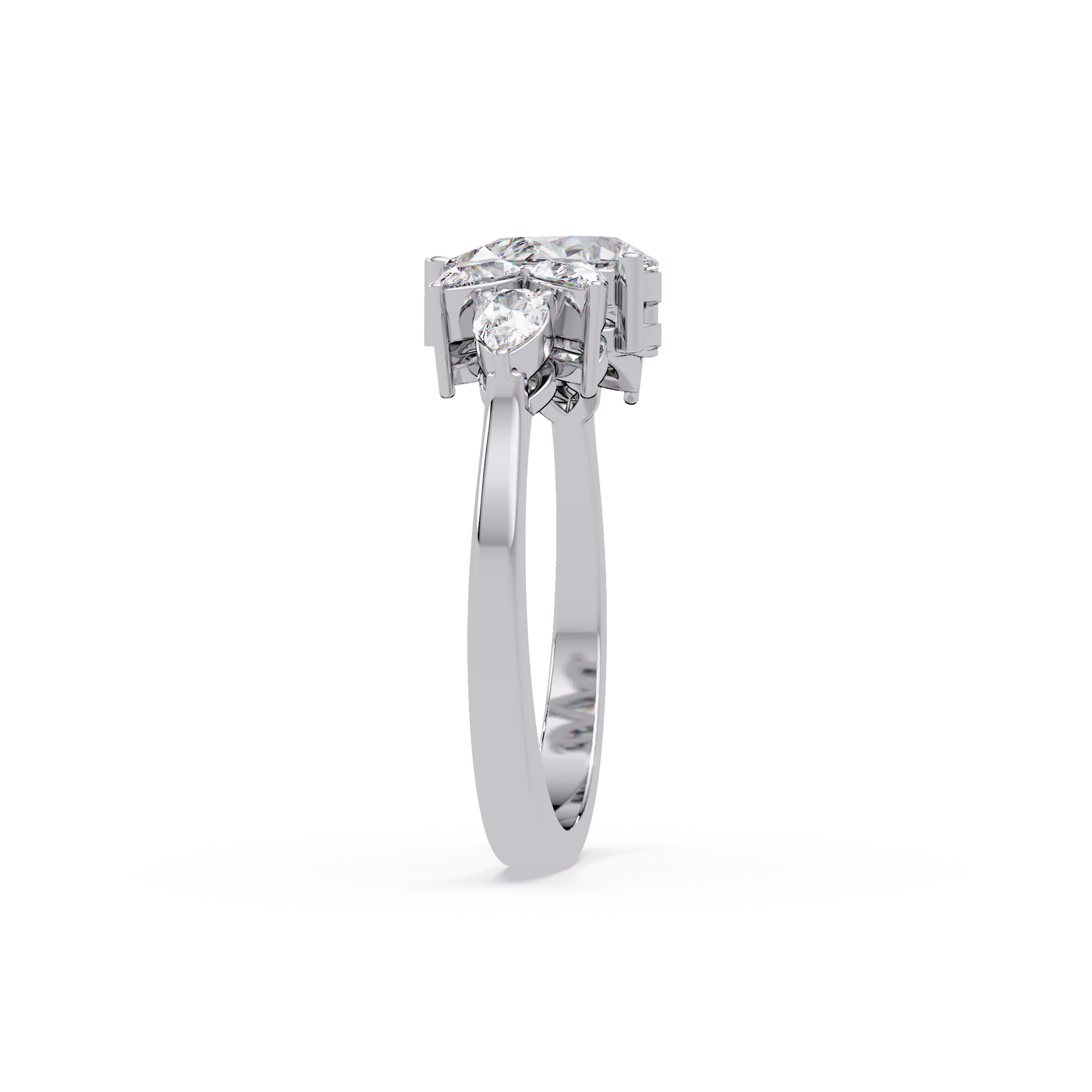 Pear Cut Lab Grown Diamond Engagement Ring