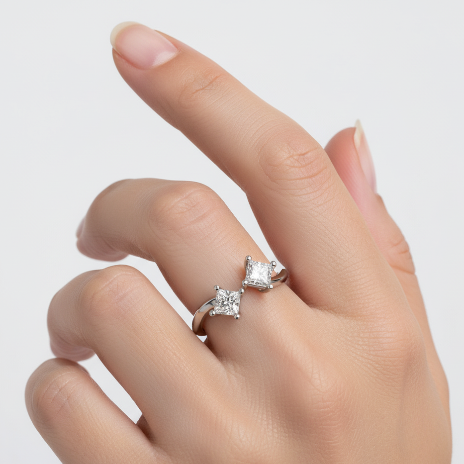 Princess Cut Lab Grown Diamond Engagement Ring