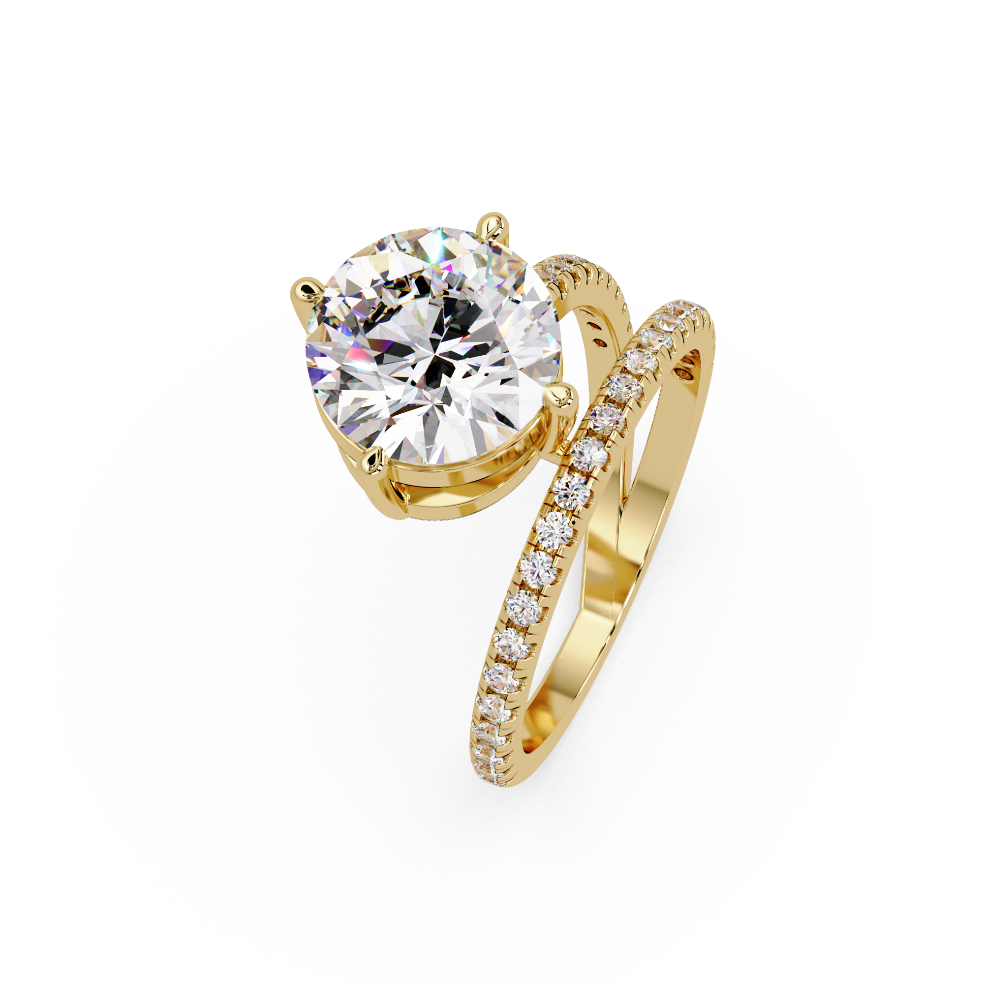 Round Cut Lab Grown Diamond Engagement Ring