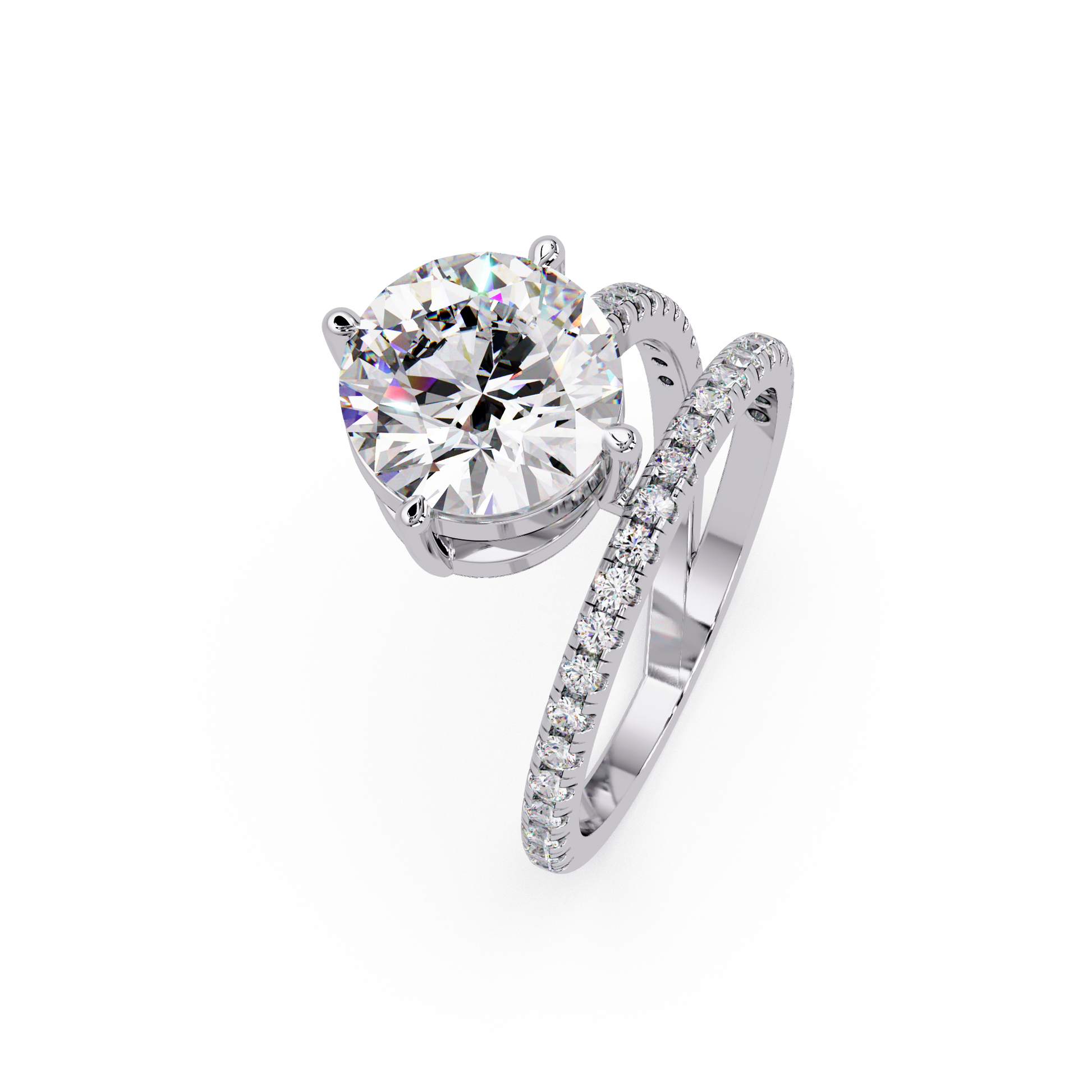 Round Cut Lab Grown Diamond Engagement Ring