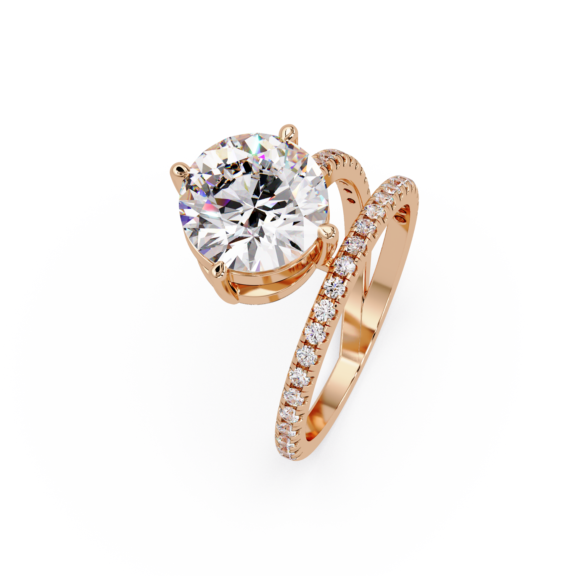 Round Cut Lab Grown Diamond Engagement Ring