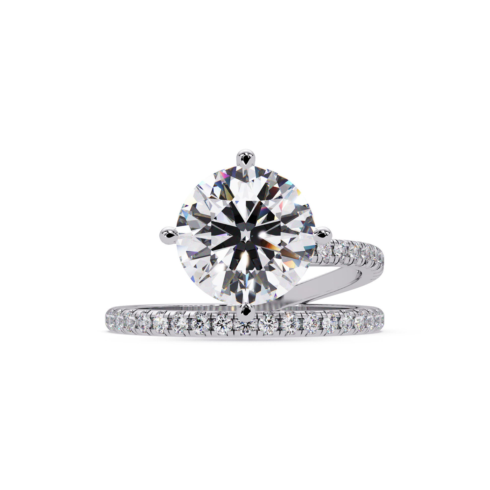 Round Cut Lab Grown Diamond Engagement Ring